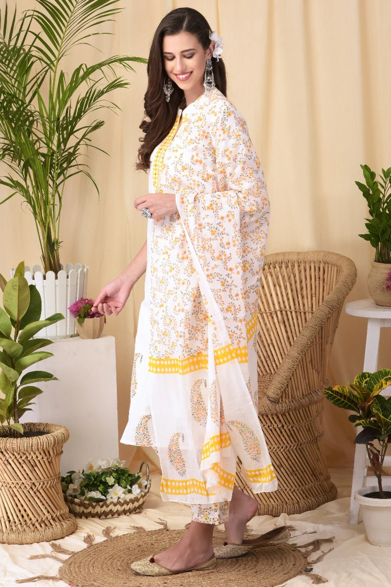 Neerus Off White Colour Cotton Fabric Suit - Image 2