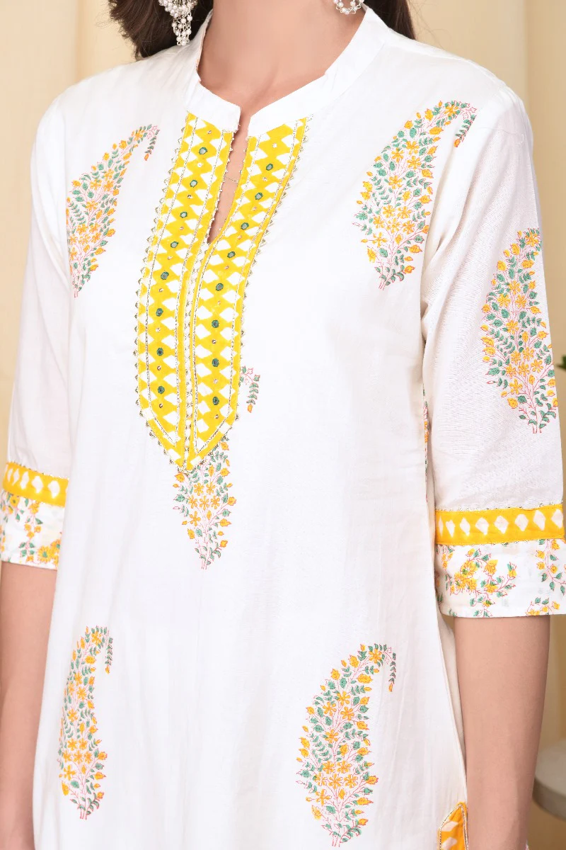 Neerus Off White Colour Cotton Fabric Suit - Image 5