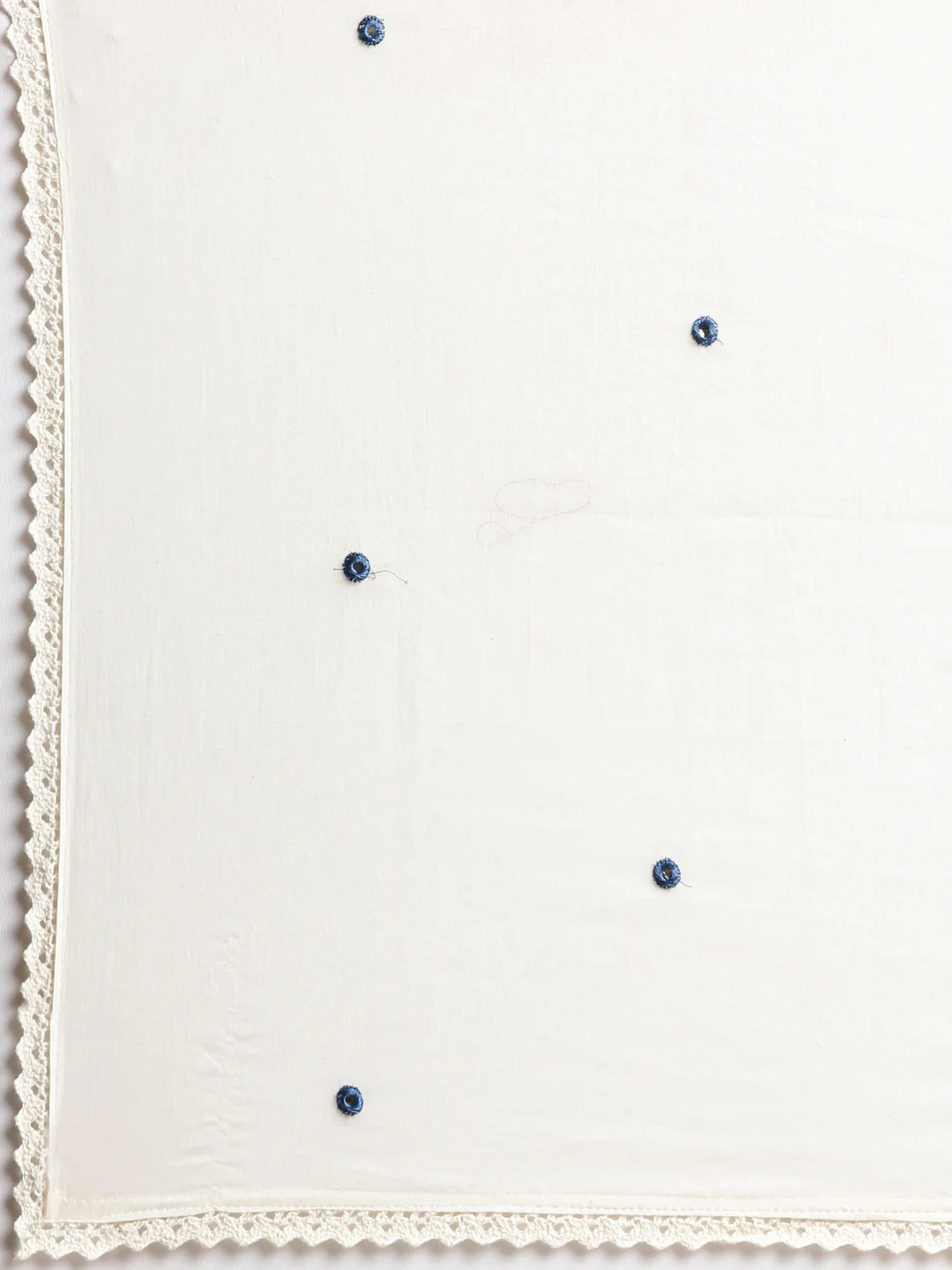 Neerus Off white Embroidered Straight Kurta and Trousers With Dupatta - Image 8