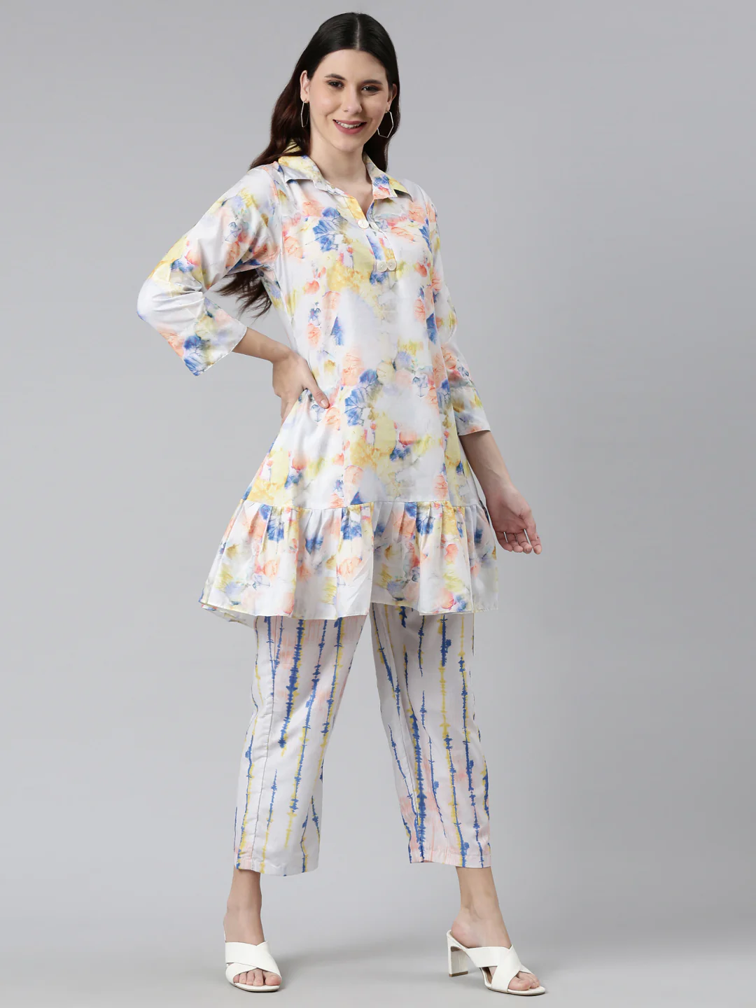 Neerus Off White Printed Co Ords Set - Image 5