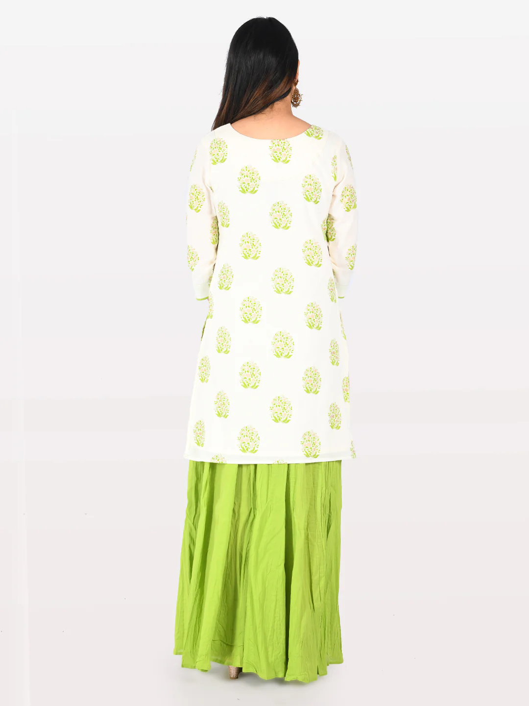Neerus Off White Printed Straight Kurta - Image 4