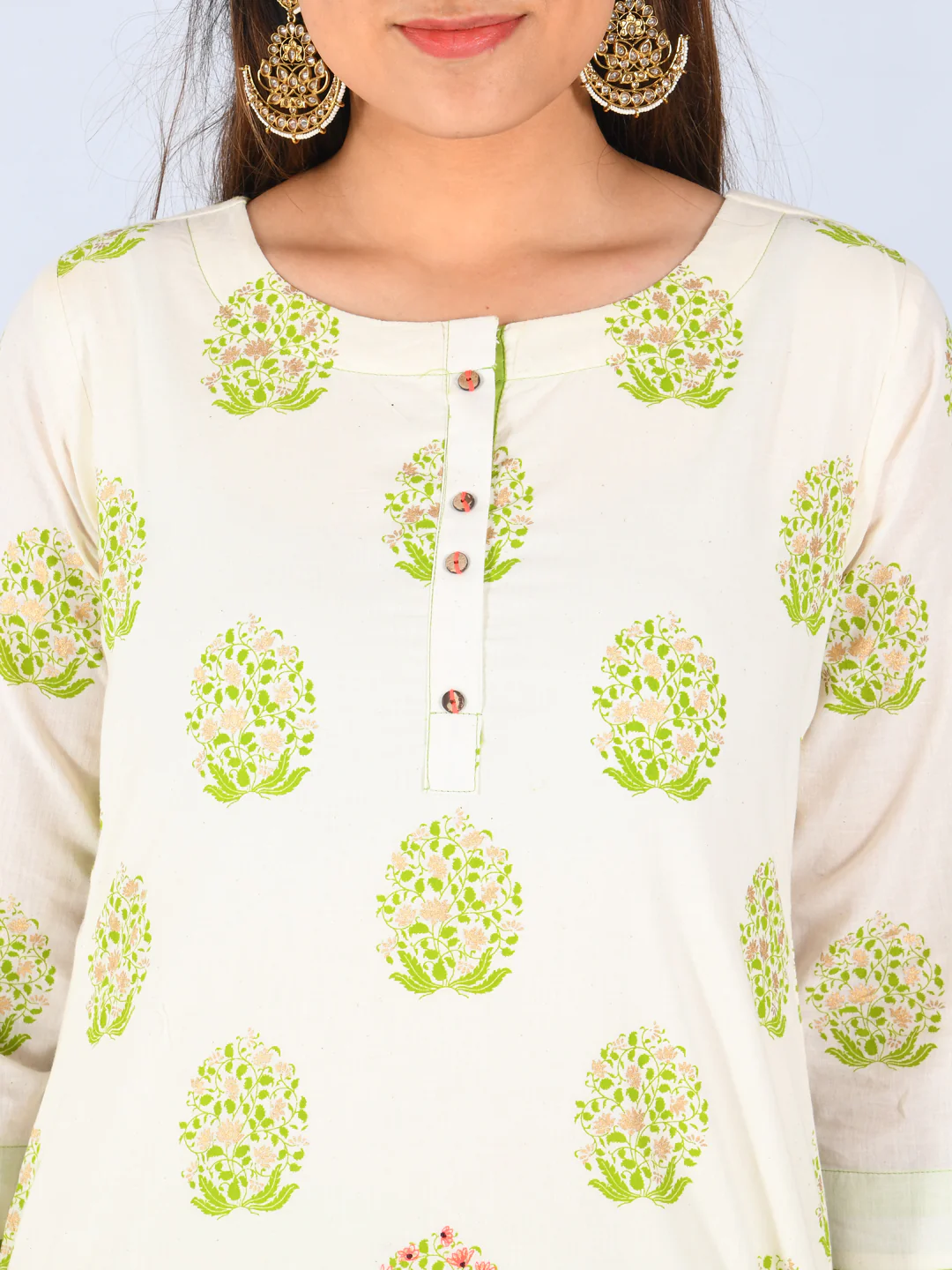 Neerus Off White Printed Straight Kurta - Image 5