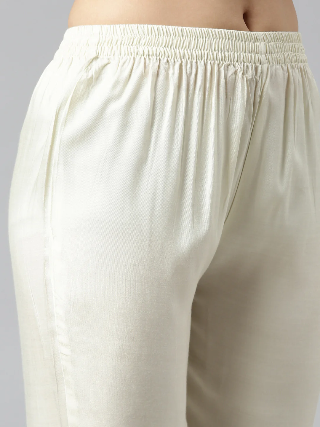 Neerus Off White Regular Straight Printed Kurta And Trousers With Dupatta - Image 6