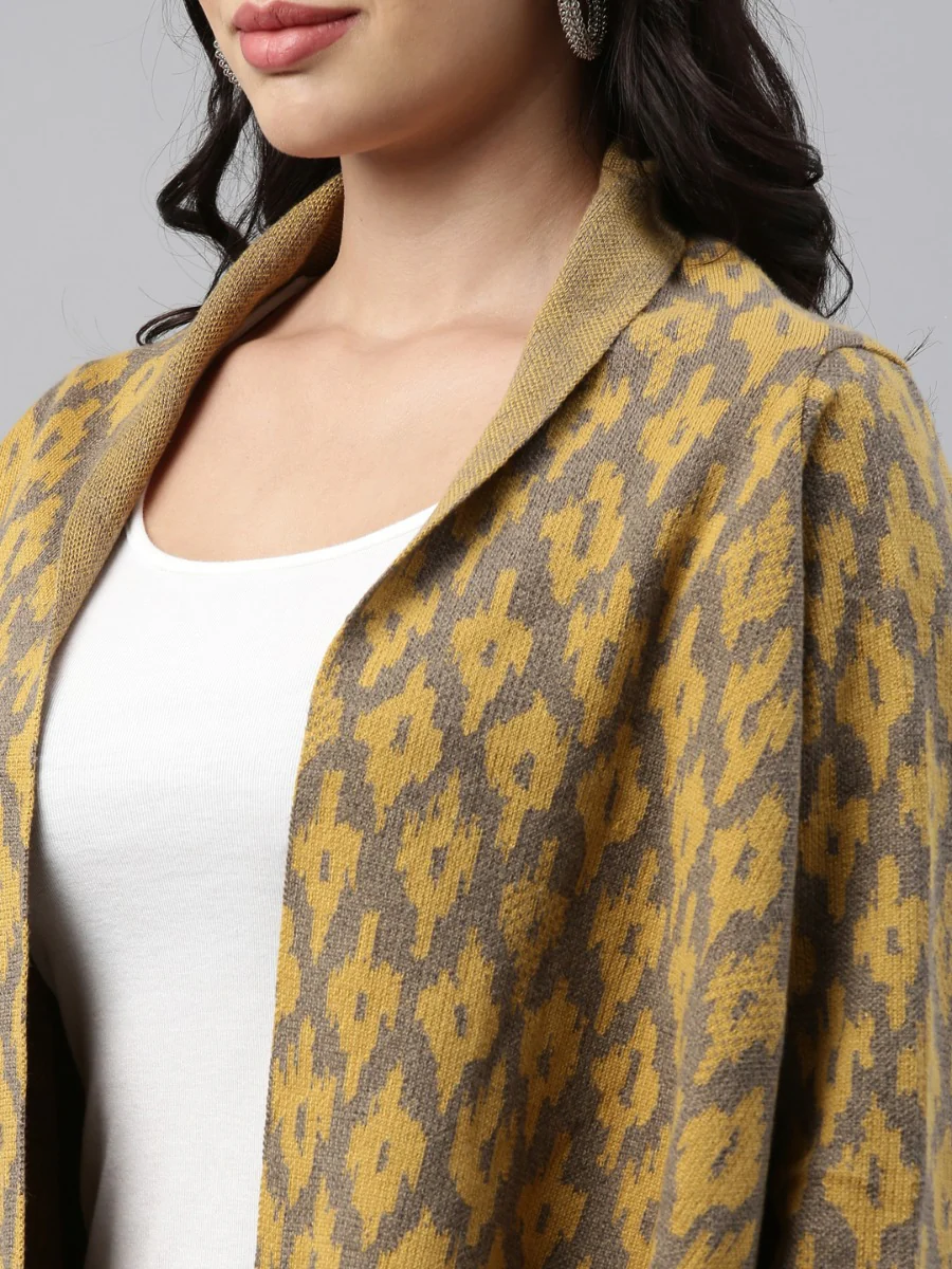 Neerus Olive Color Winter Wear Shrug - Image 5