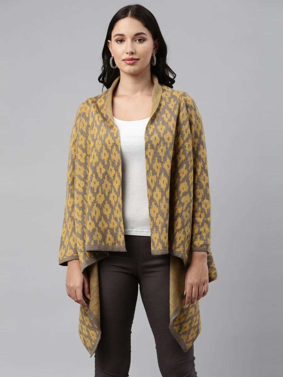 Neerus Olive Color Winter Wear Shrug - Image 6