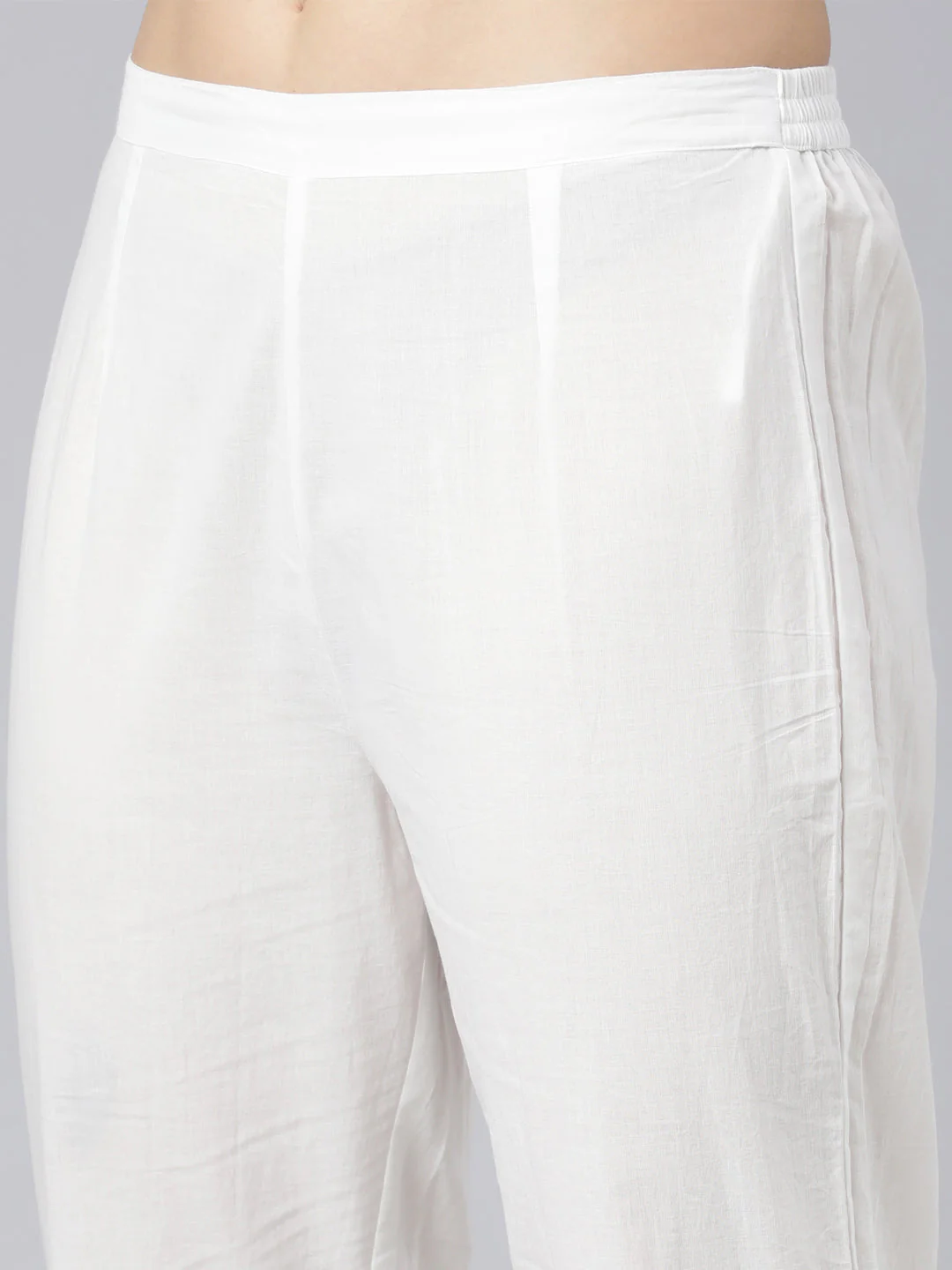 Neerus Olive Panelled Straight Printed Kurta And Trousers With Dupatta - Image 7