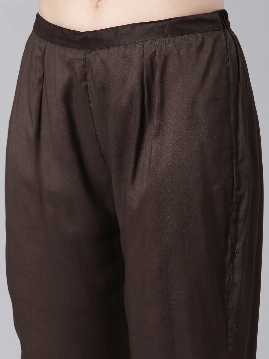 Neerus Olive Printed Straight Kurta and Trousers With Dupatta - Image 6