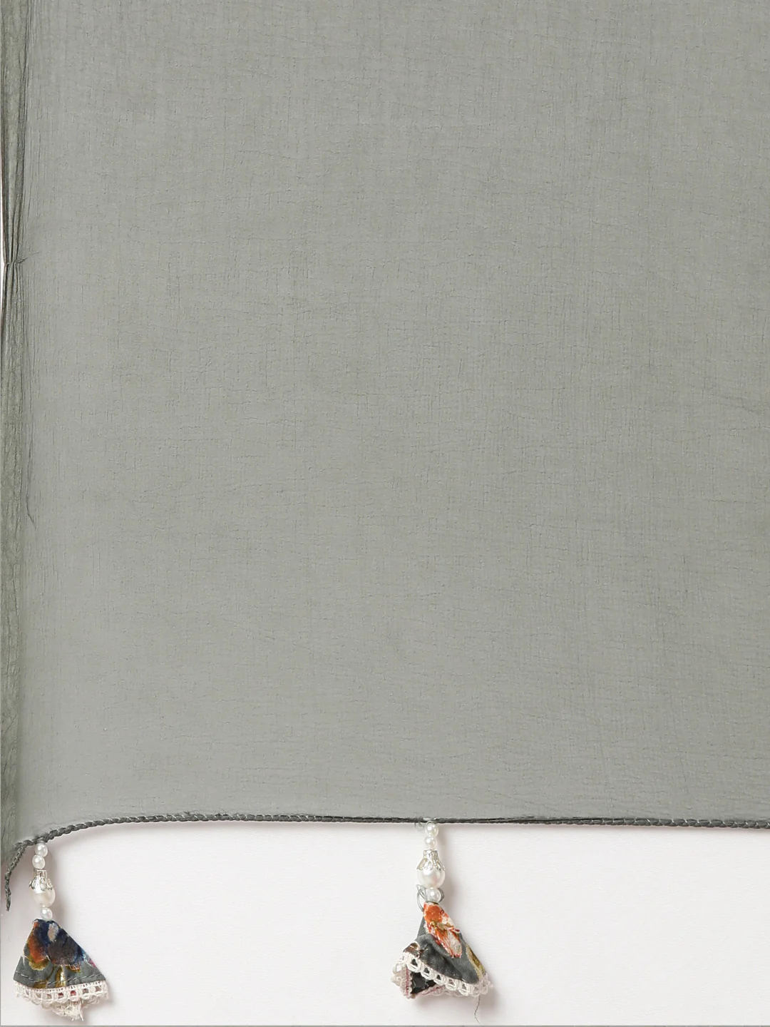 Neerus Olive Regular Straight Printed Kurta And Trousers With Dupatta - Image 7
