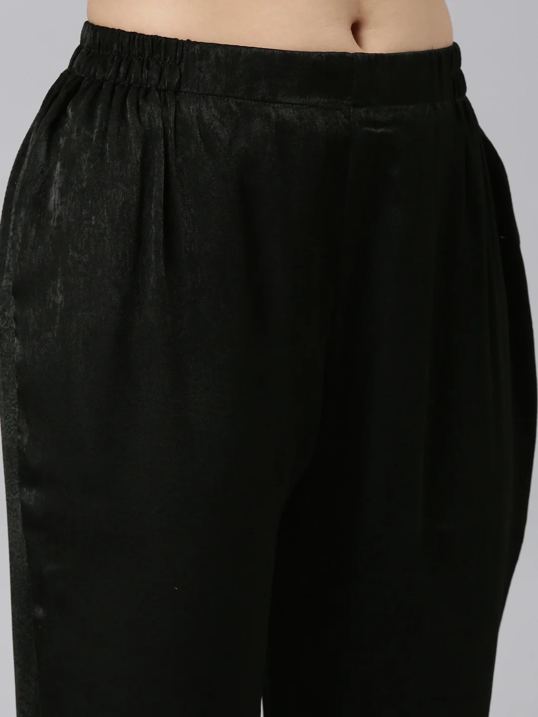 Neerus Olive Regular Straight Solid Kurta And Trousers - Image 6
