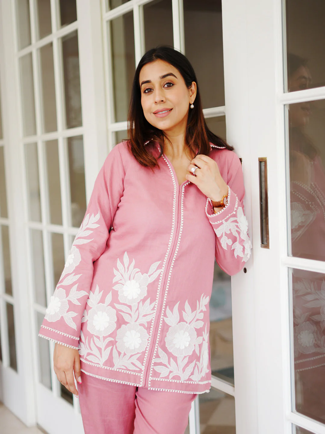 Neerus Onion Casual Embroidered Kurti and Trouser - Image 2