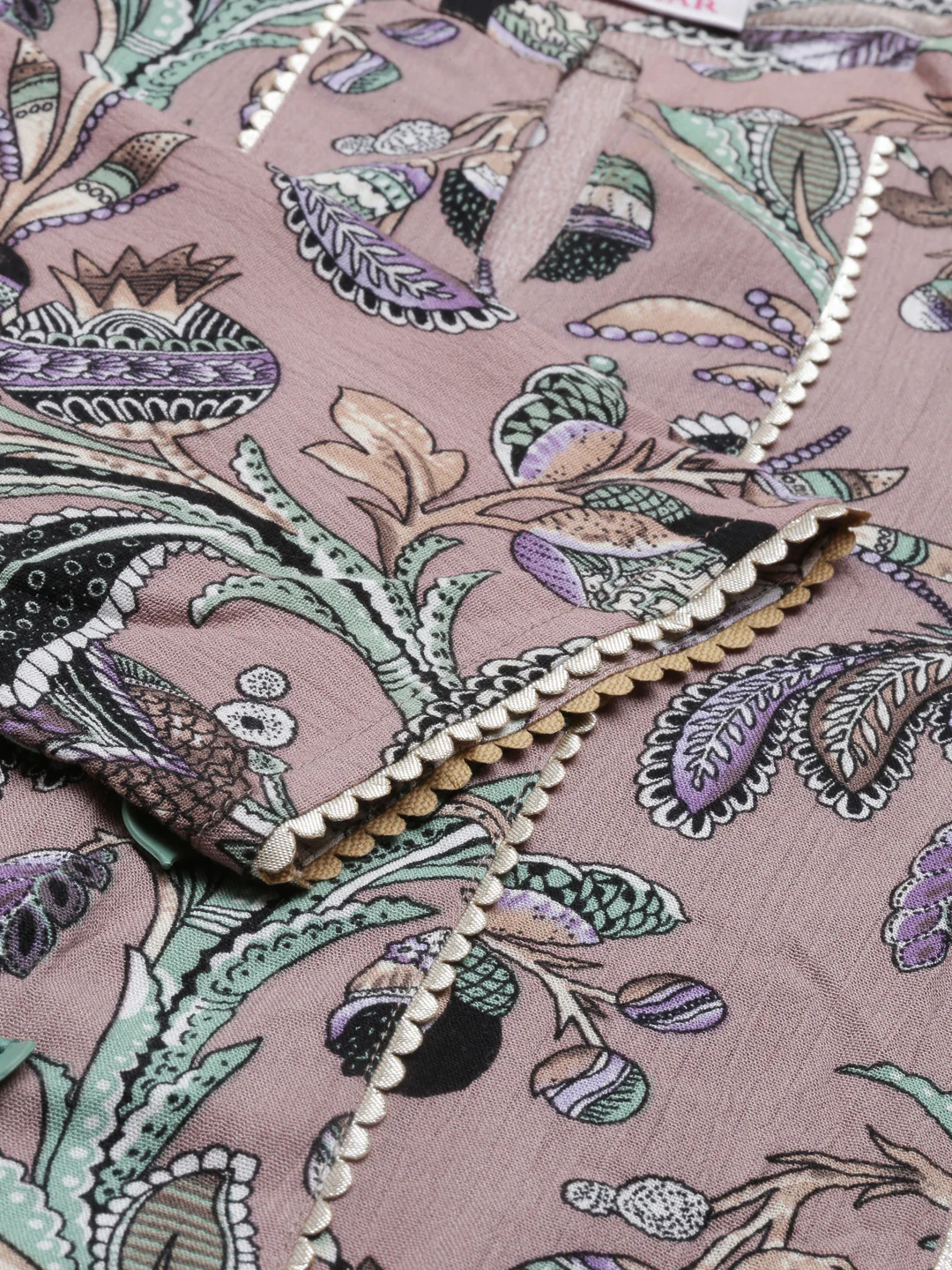 Neerus Onion Color Chiffon Fabric Kurta - Image 7