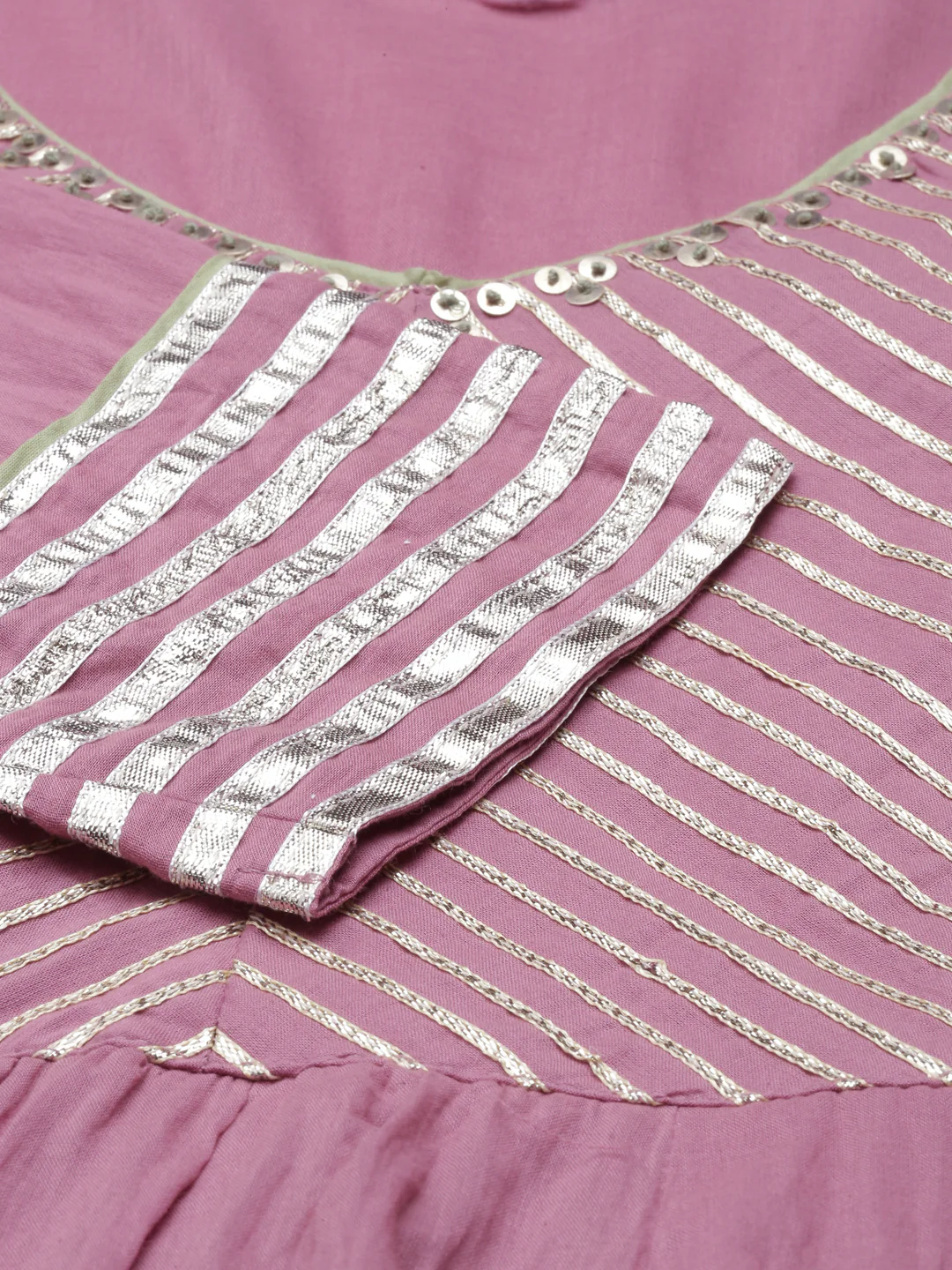 Neerus Onion Color Cotton Fabric Kurta - Image 7