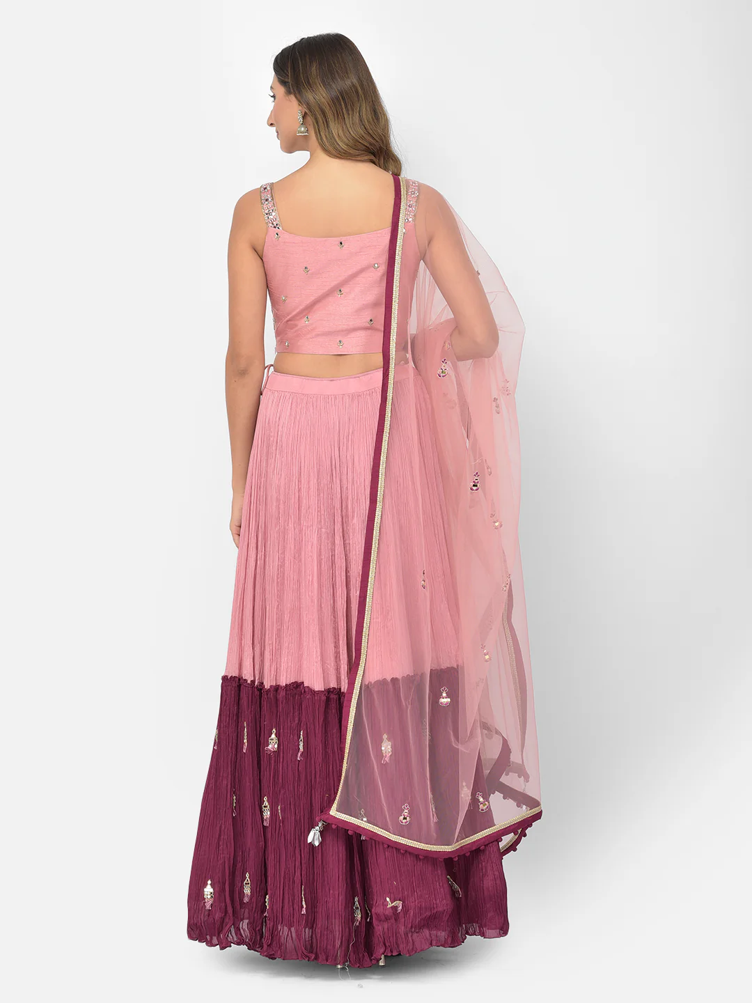 Neerus Onion Color Georgette Fabric Lehenga Choli - Image 4