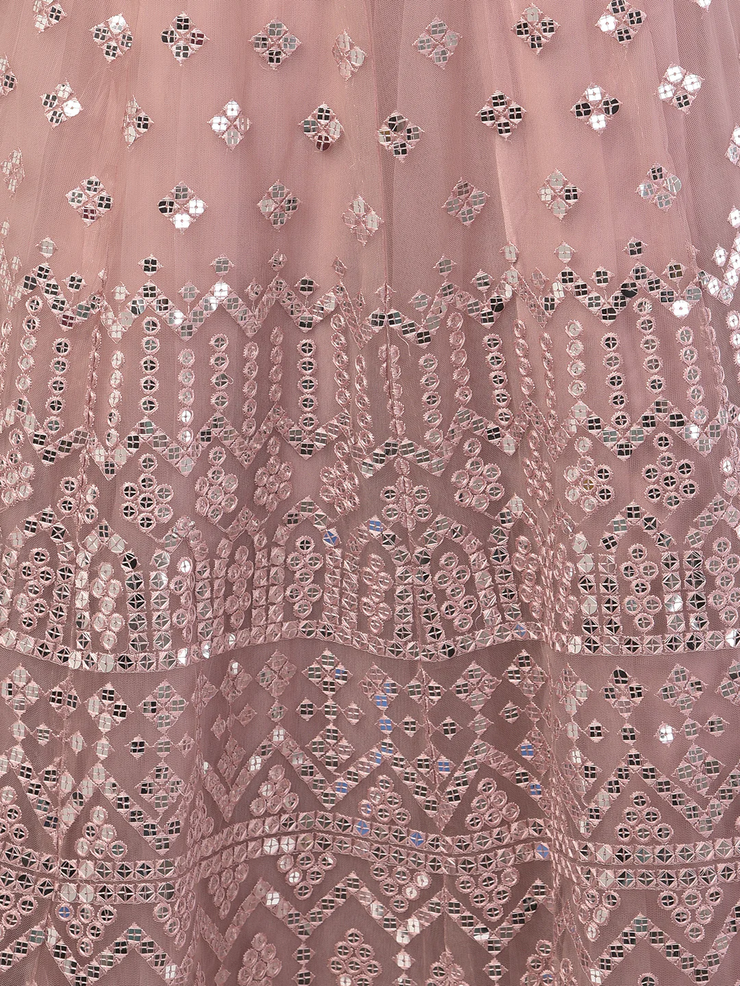 Neerus Onion Color Nett Fabric Ghagra Set - Image 6