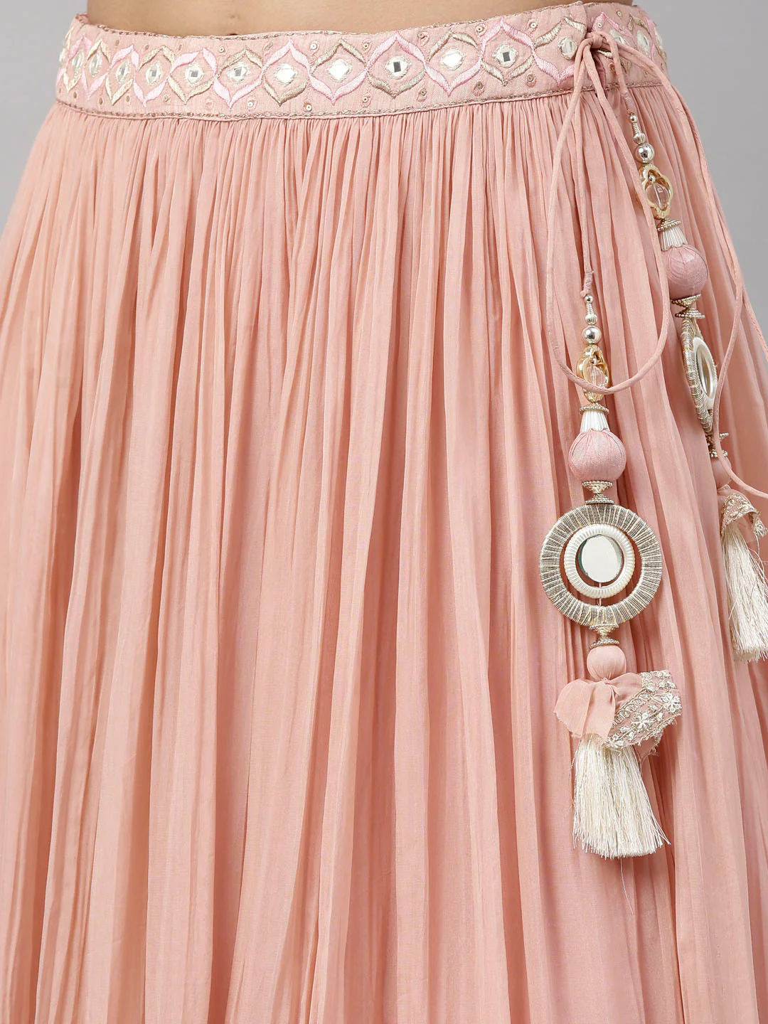Neerus Onion Color Organza Fabric Suit-Fusion - Image 10