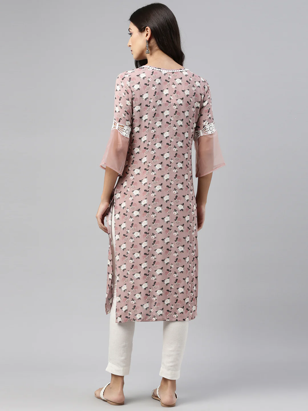 Neerus Onion Color Rayon Fabric Tunic - Image 7