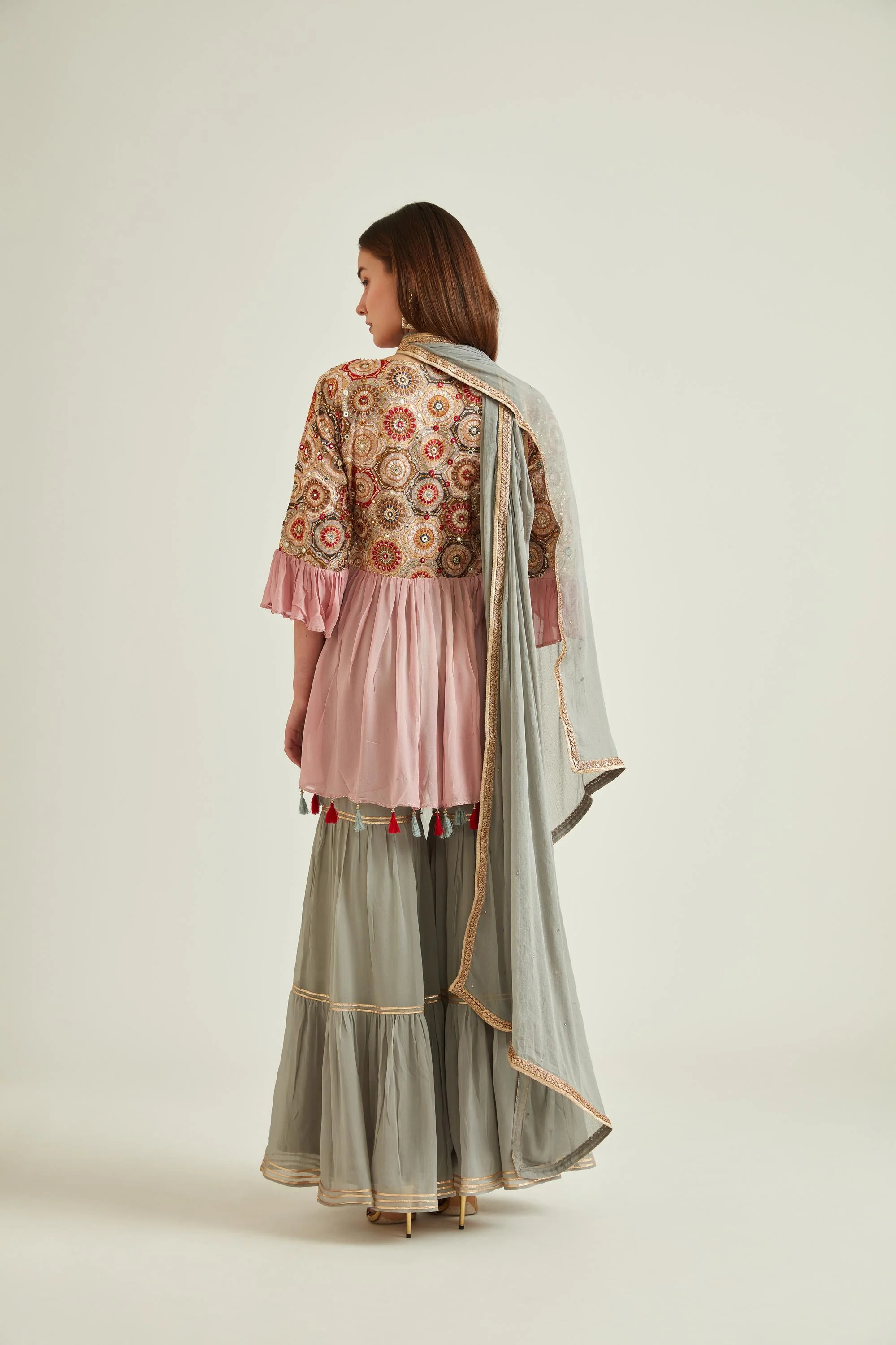 Neerus Onion Colour Georgette Fabric Prdd - Image 3