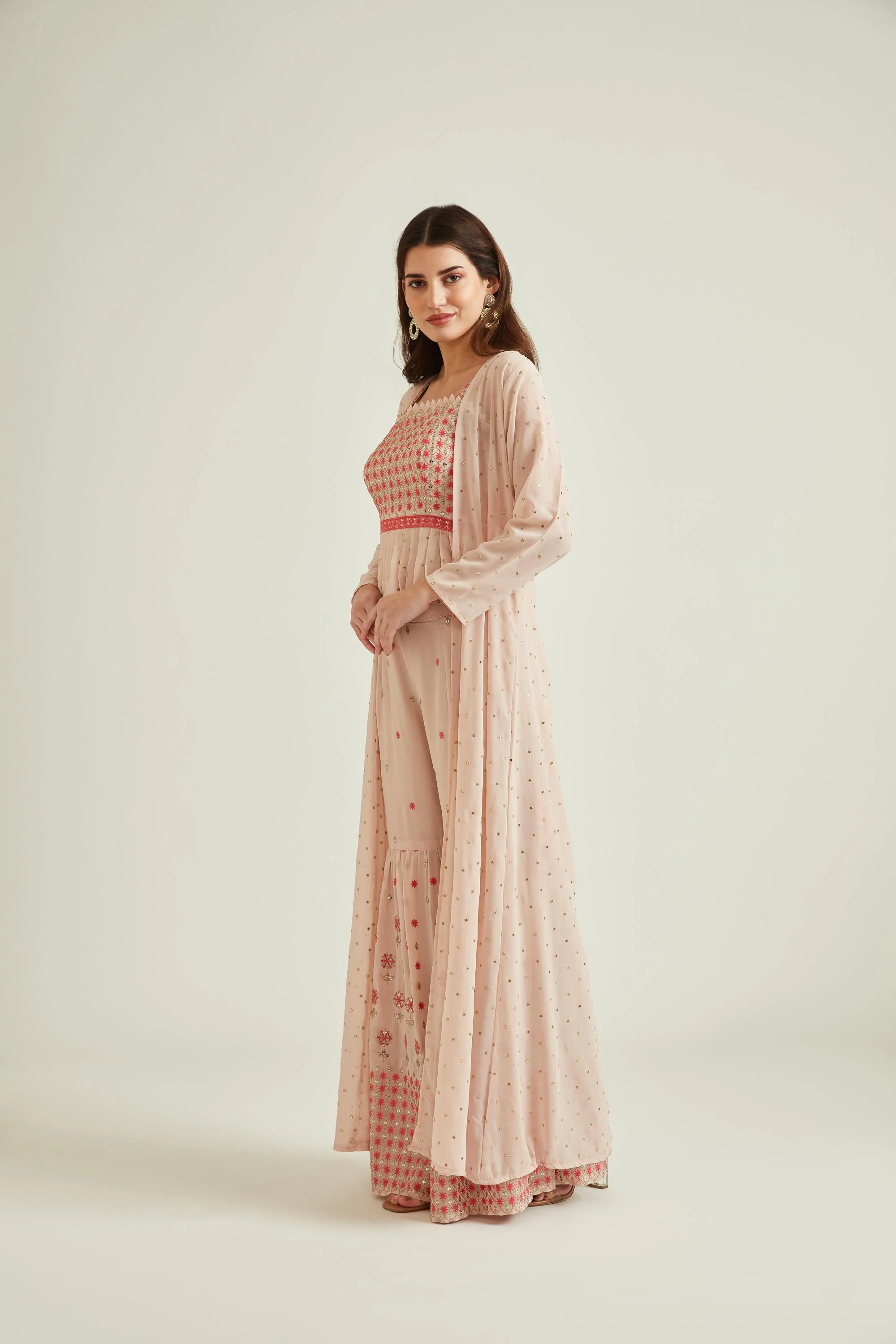 Neerus Onion Colour Georgette Fabric Suit - Image 2