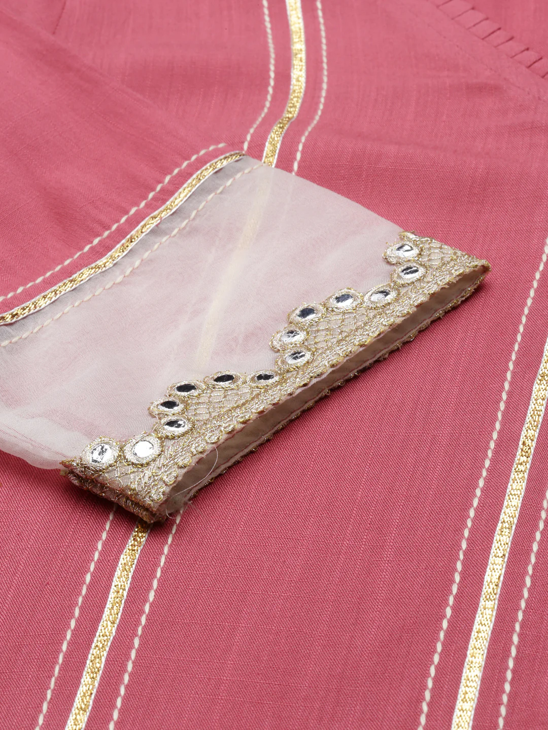 Neerus Onion Straight Straight Cotton Silk Kurta - Image 5