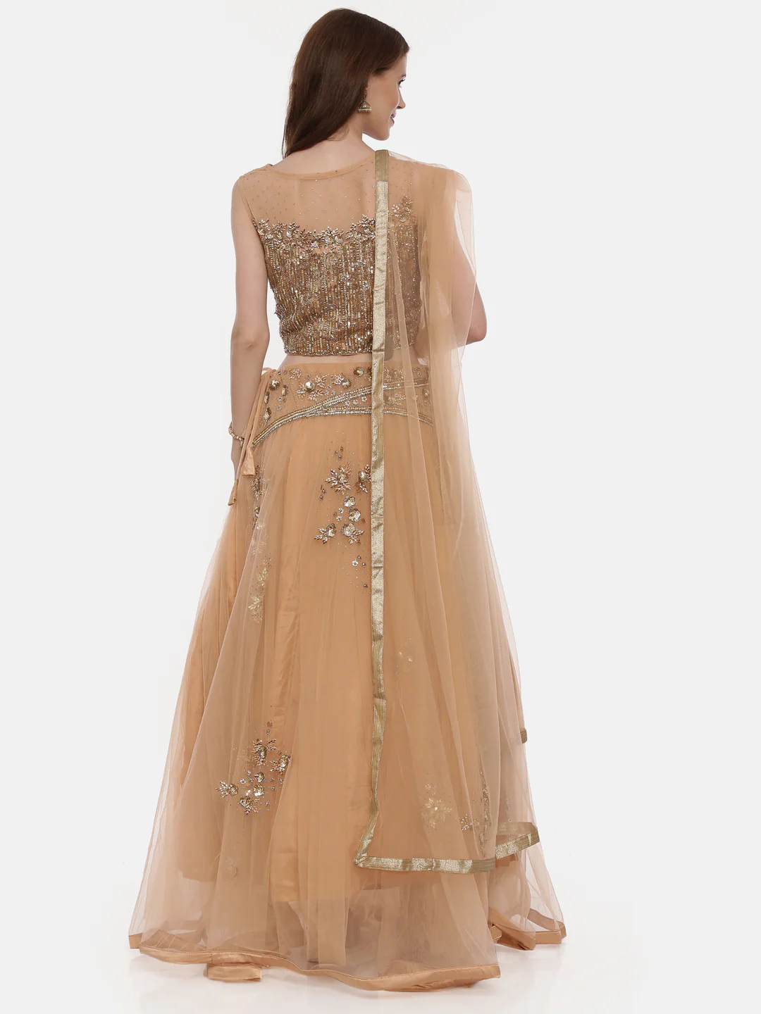 Neerus Orange Embellished Lehenga Set - Image 6
