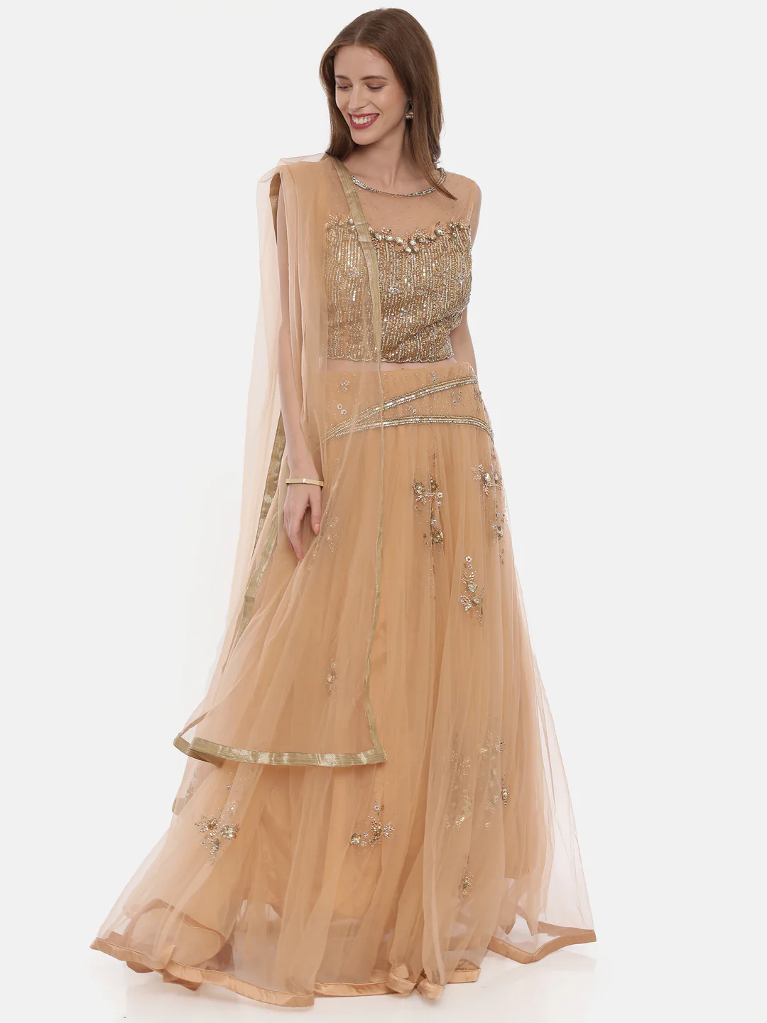 Neerus Orange Embellished Lehenga Set - Image 7