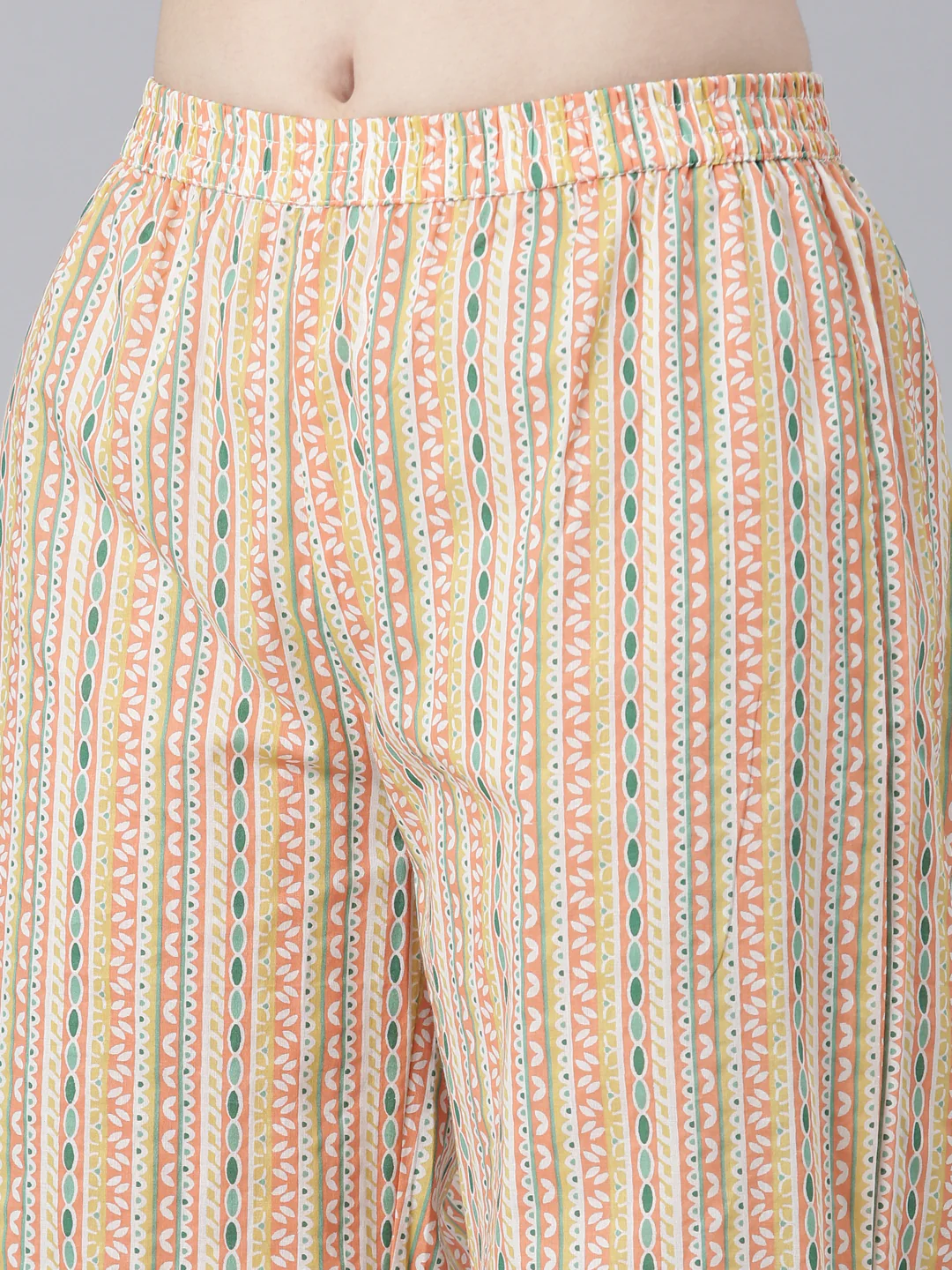 Neerus Orange Regular Straight Printed Kurta And Palazzos With Dupatta - Image 6