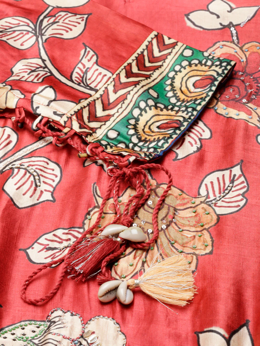 Neerus Orange Straight Casual Floral Straight Kurta - Image 7