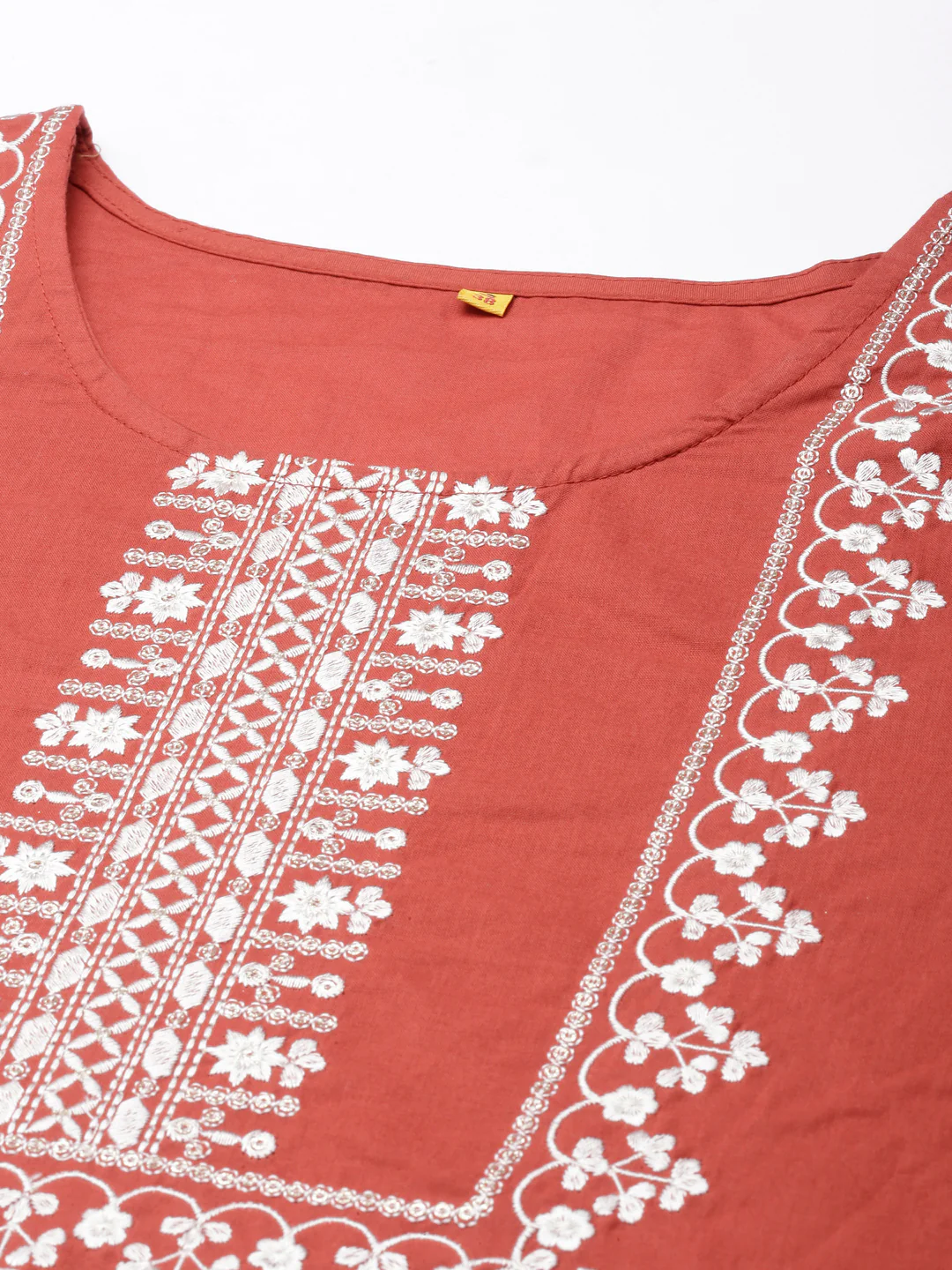 Neerus Orange Straight Casual Floral Straight Kurta - Image 5