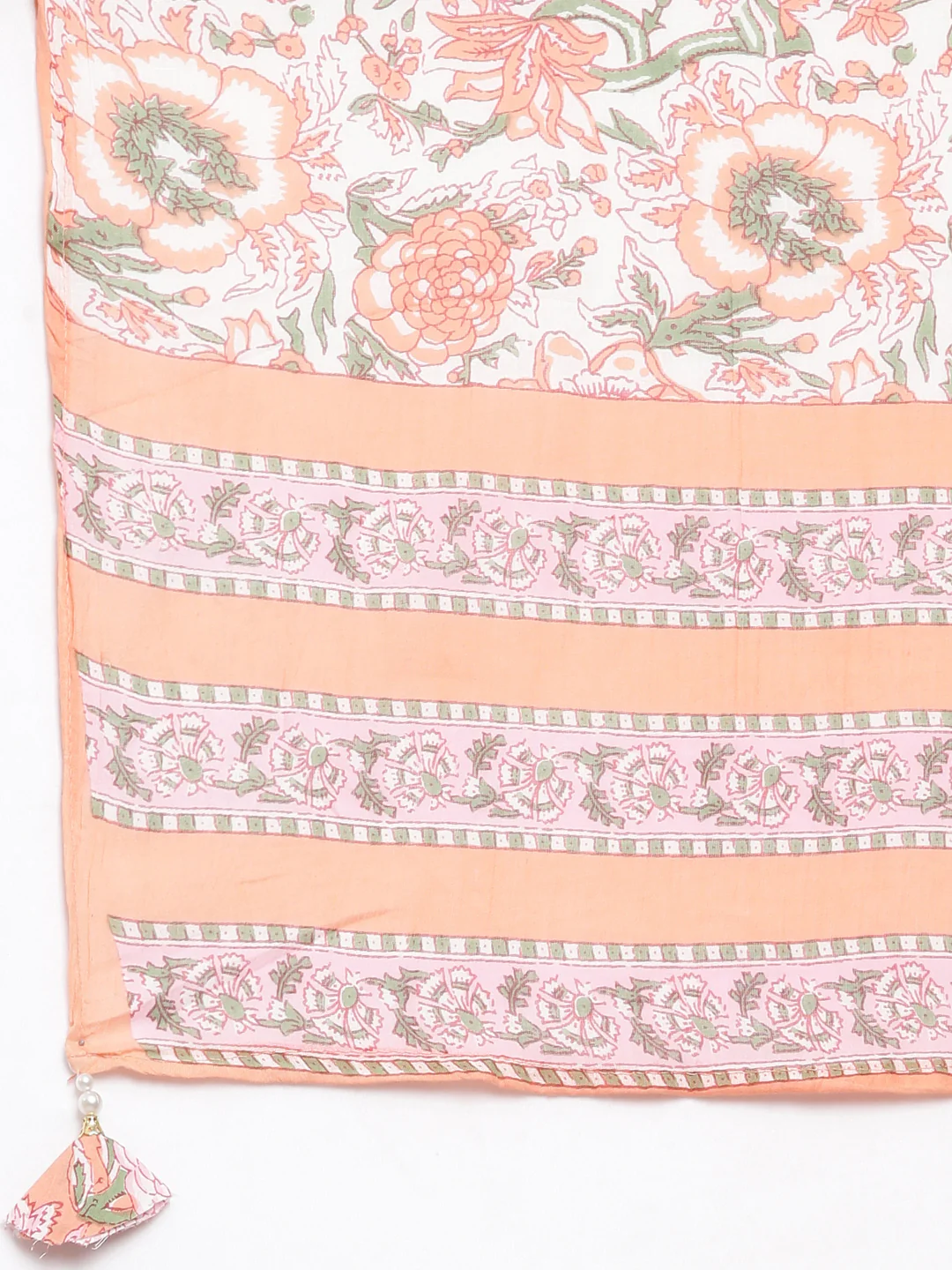 Neerus Peach Anarkali Kurta and Trousers With Dupatta - Image 7