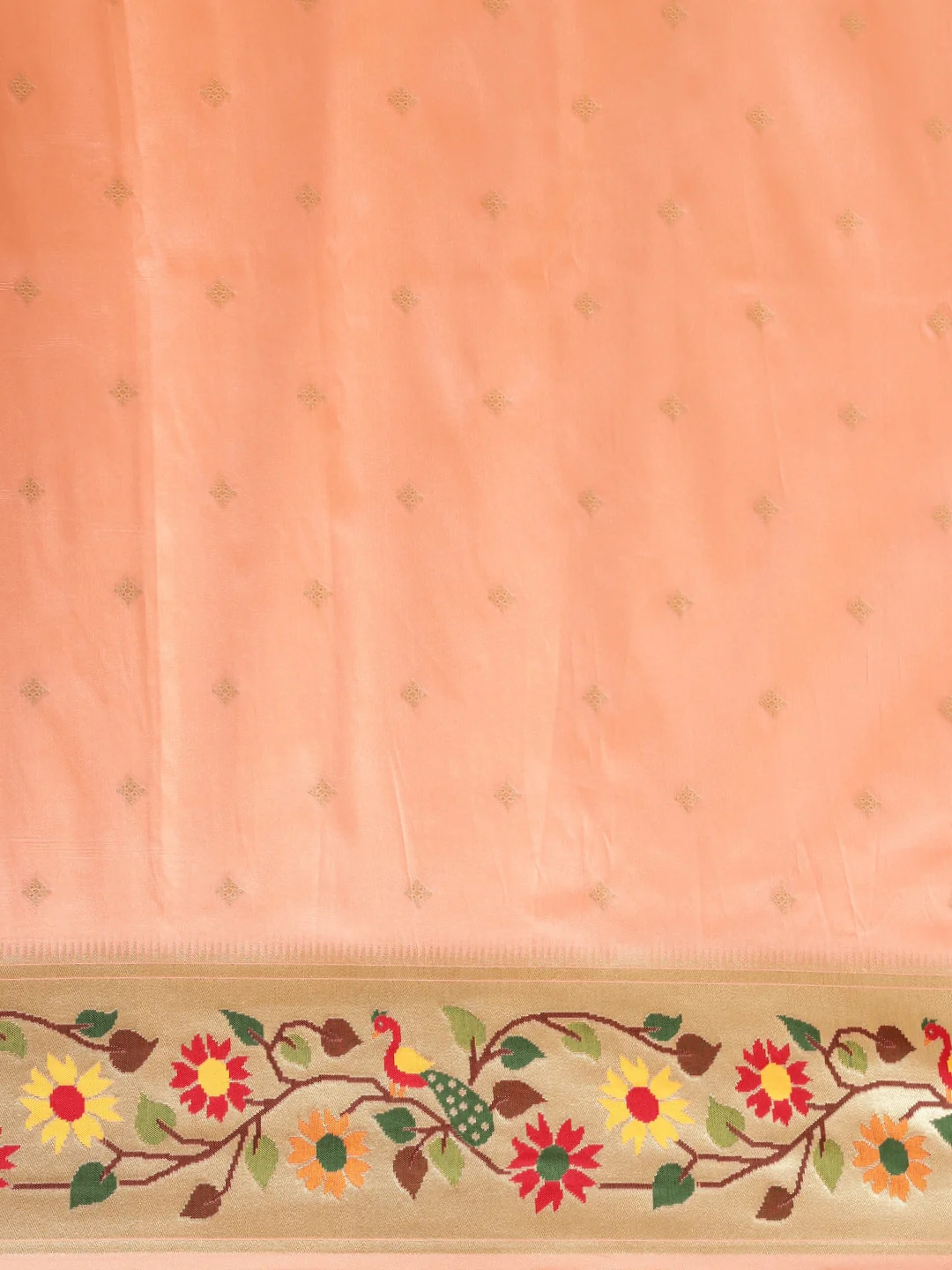Neerus Peach Color Banaras Fabric Saree - Image 3