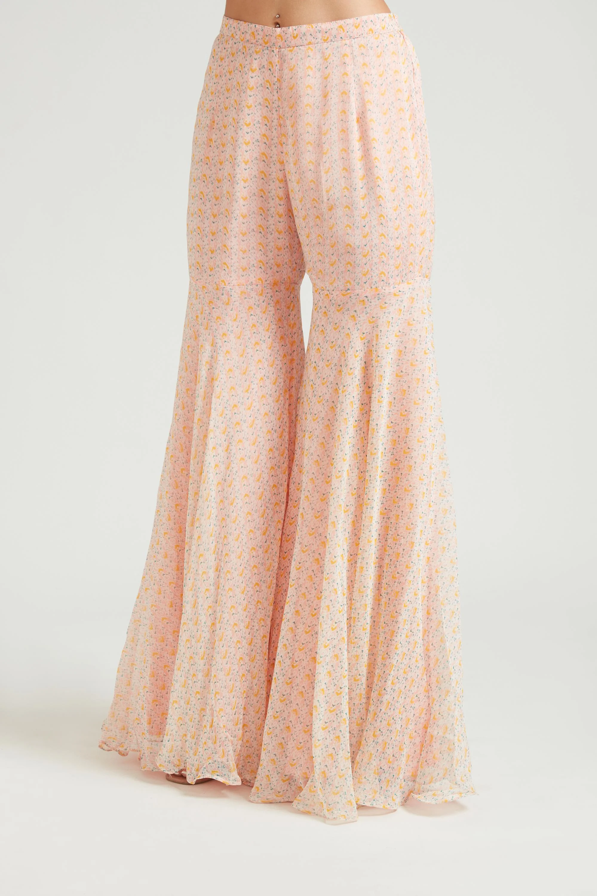 Neerus Peach Color Georgette Fabric Kurta Set - Image 6
