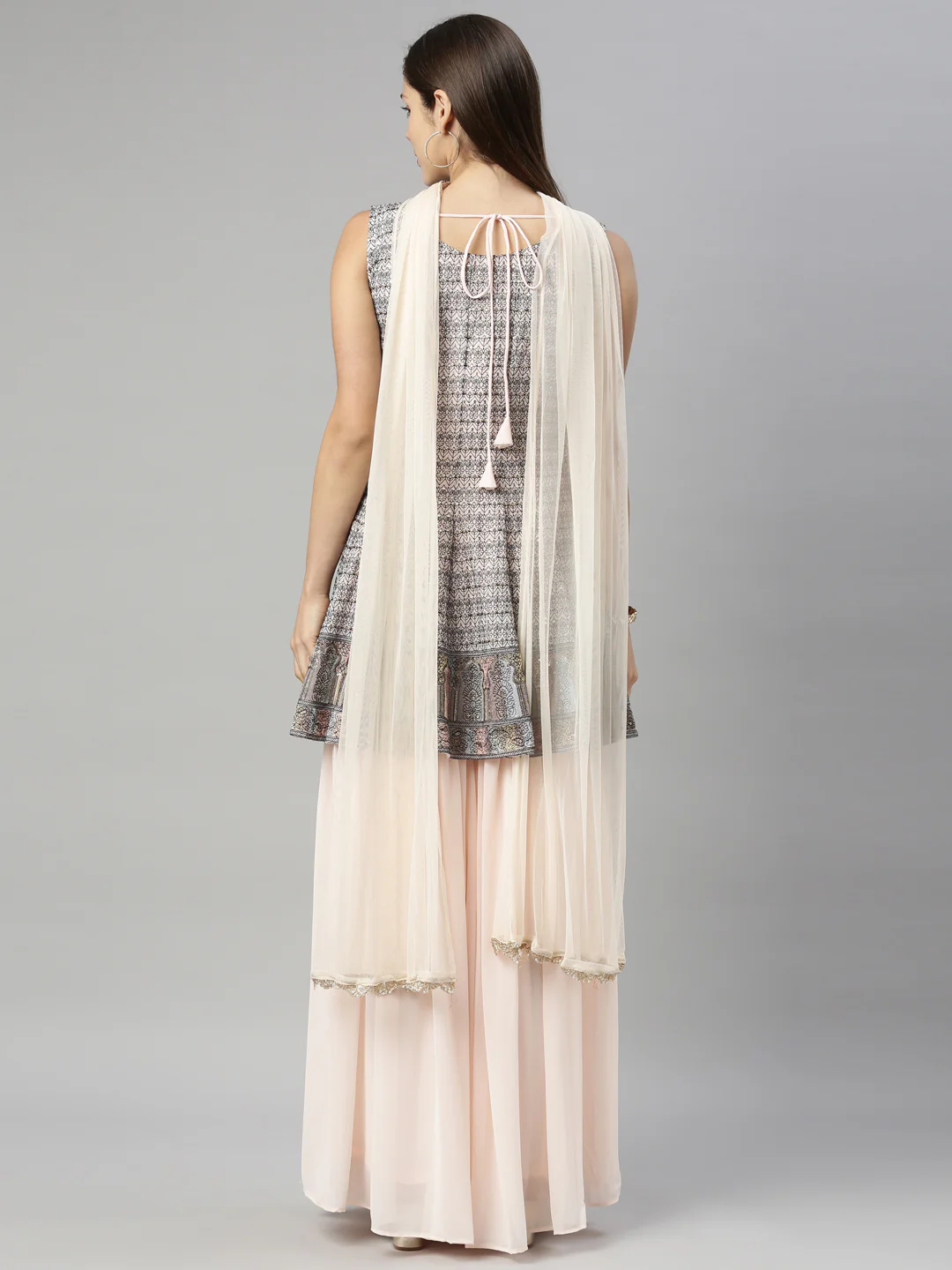 Neerus Peach Color Georgette Fabric Suit-Anarkali - Image 5
