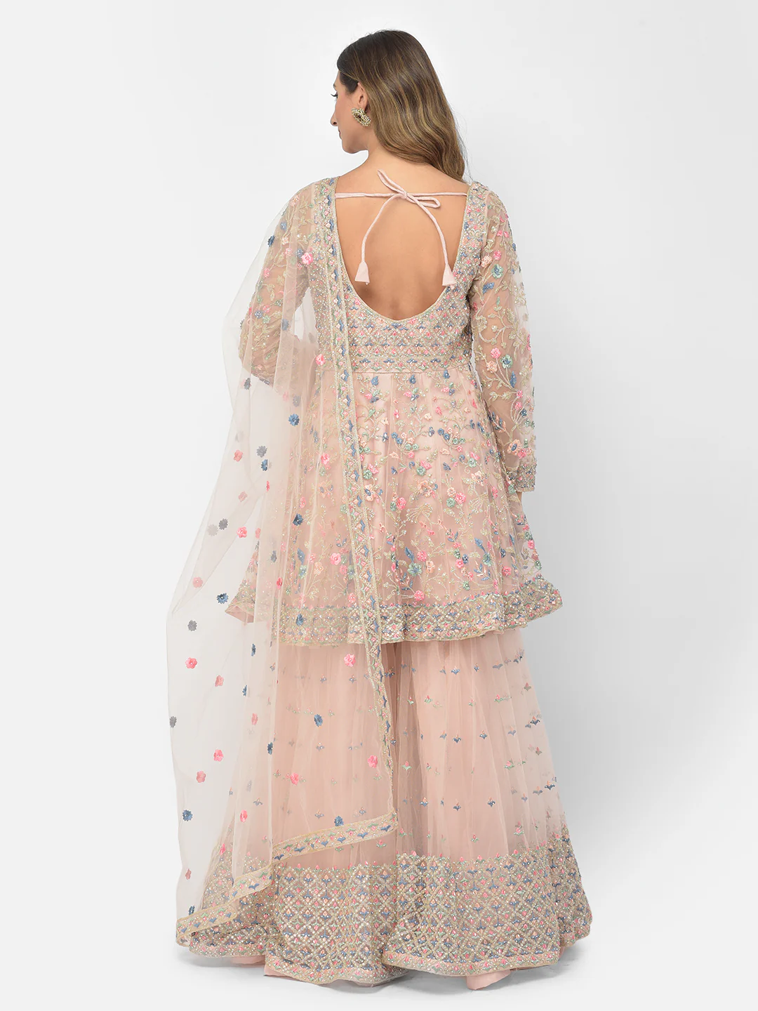 Neerus Peach Color Nett Fabric Salwar Kameez - Image 8