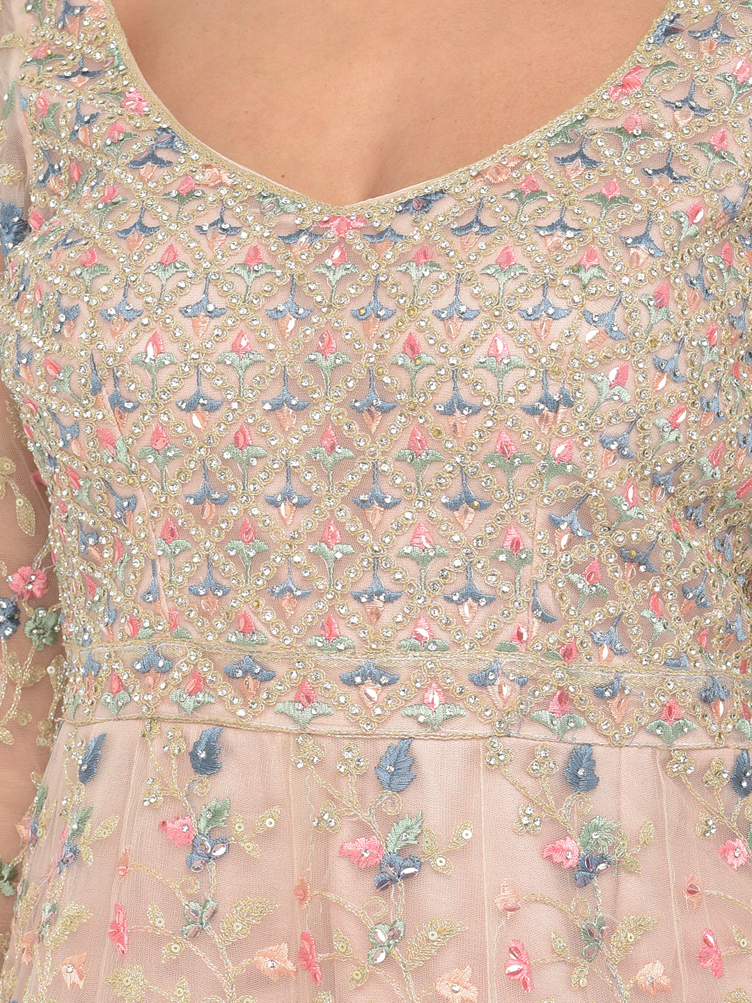 Neerus Peach Color Nett Fabric Salwar Kameez - Image 9
