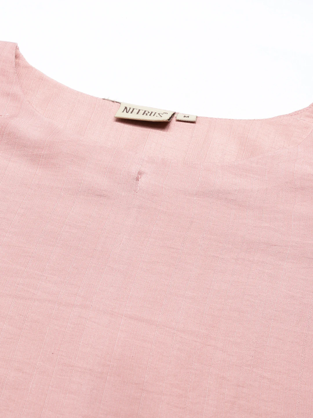 Neerus Peach Color Rayon Fabric Kurta - Image 2
