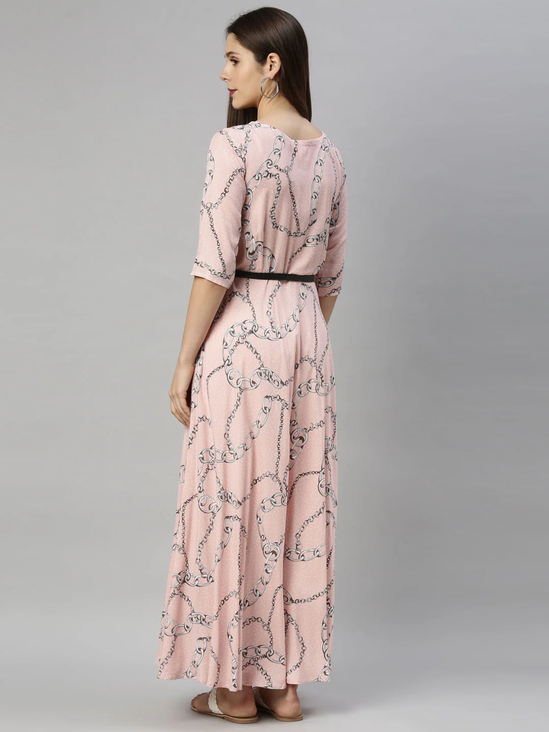 Neerus Peach Color Rayon Fabric Tunic - Image 5