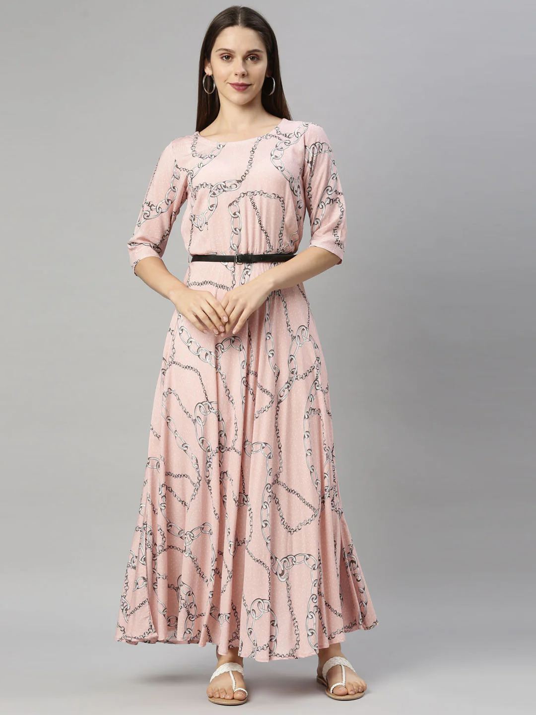 Neerus Peach Color Rayon Fabric Tunic - Image 6