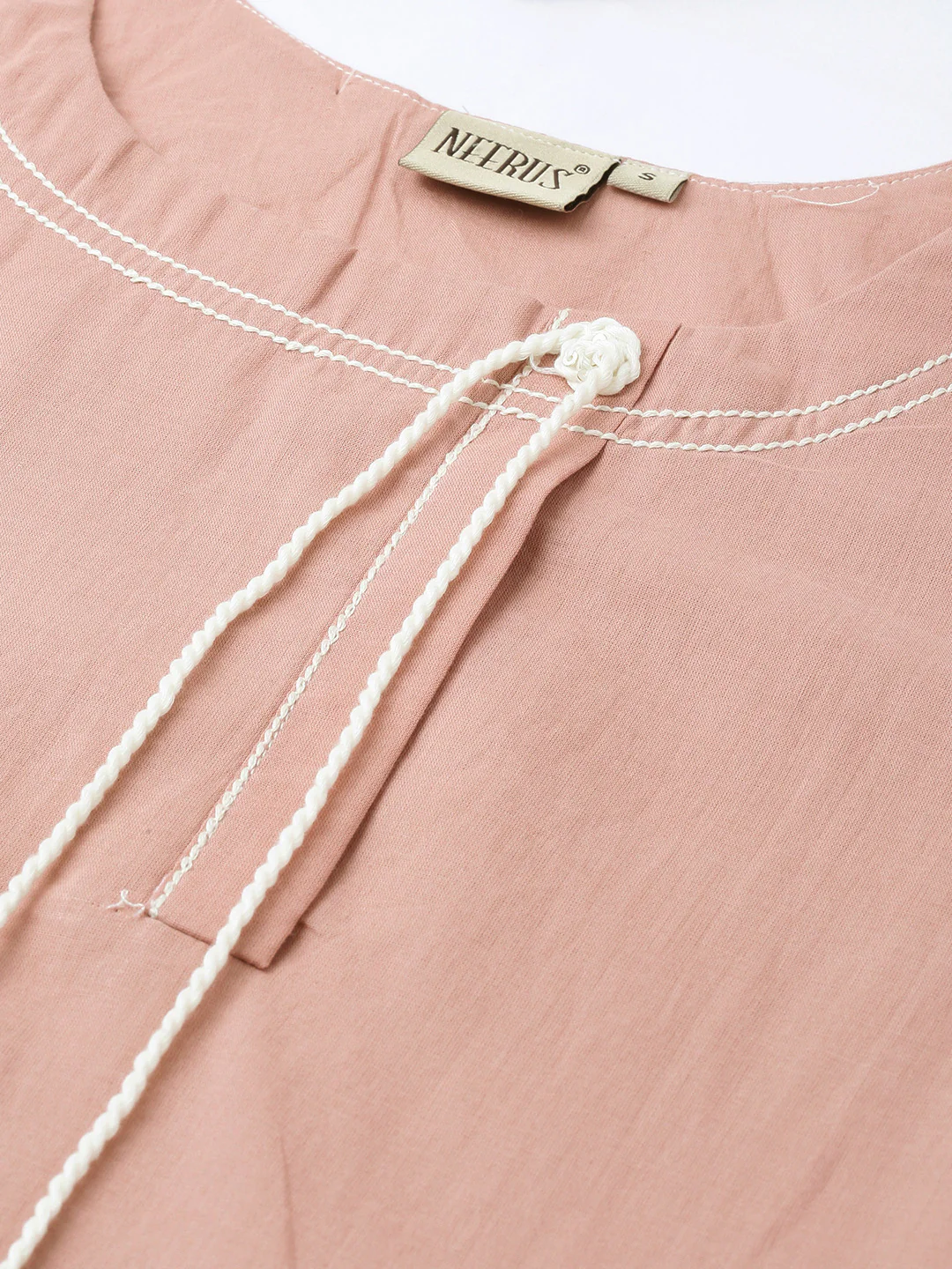 Neerus Peach Flared Kurta - Image 2