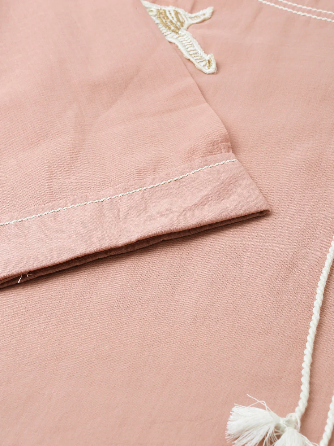 Neerus Peach Flared Kurta - Image 3