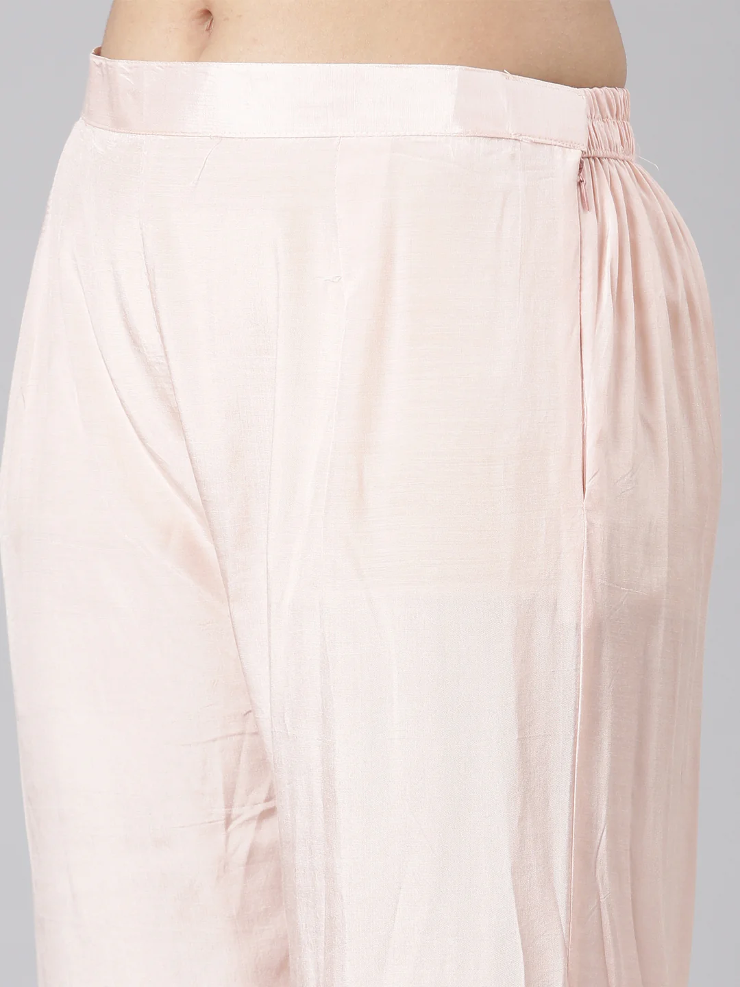 Neerus Peach Straight Casual Floral Kurta and Trouser with Dupatta - Image 7