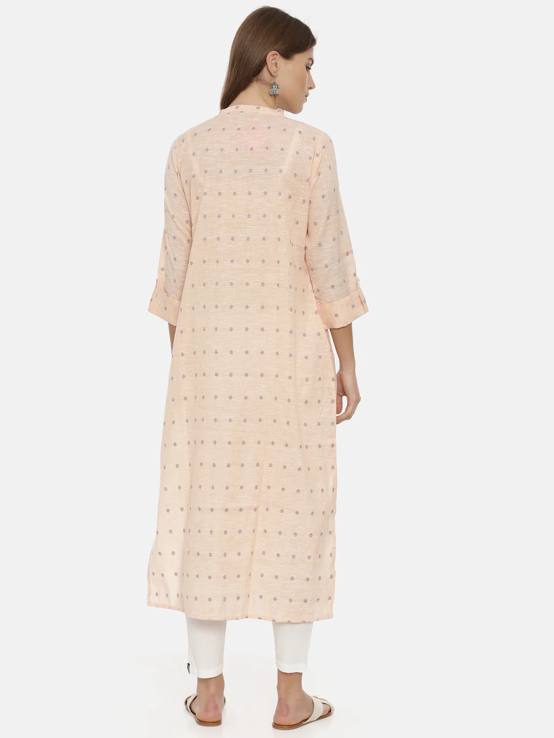 Neerus Peach Straight Kurta - Image 5