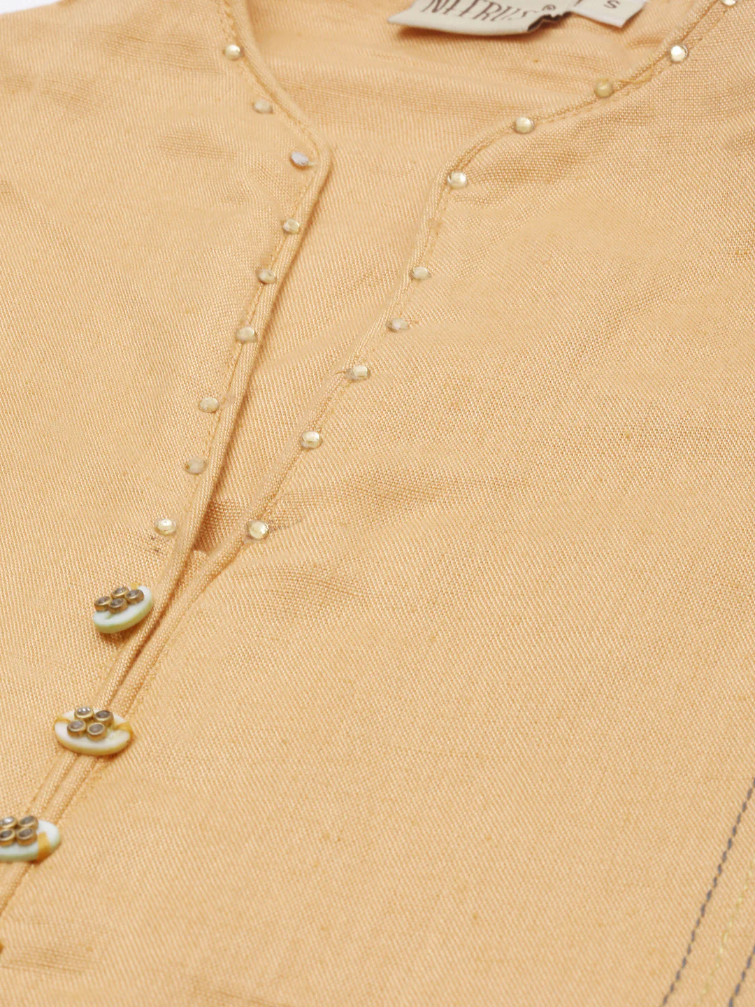 Neerus Peach Straight Kurta - Image 2