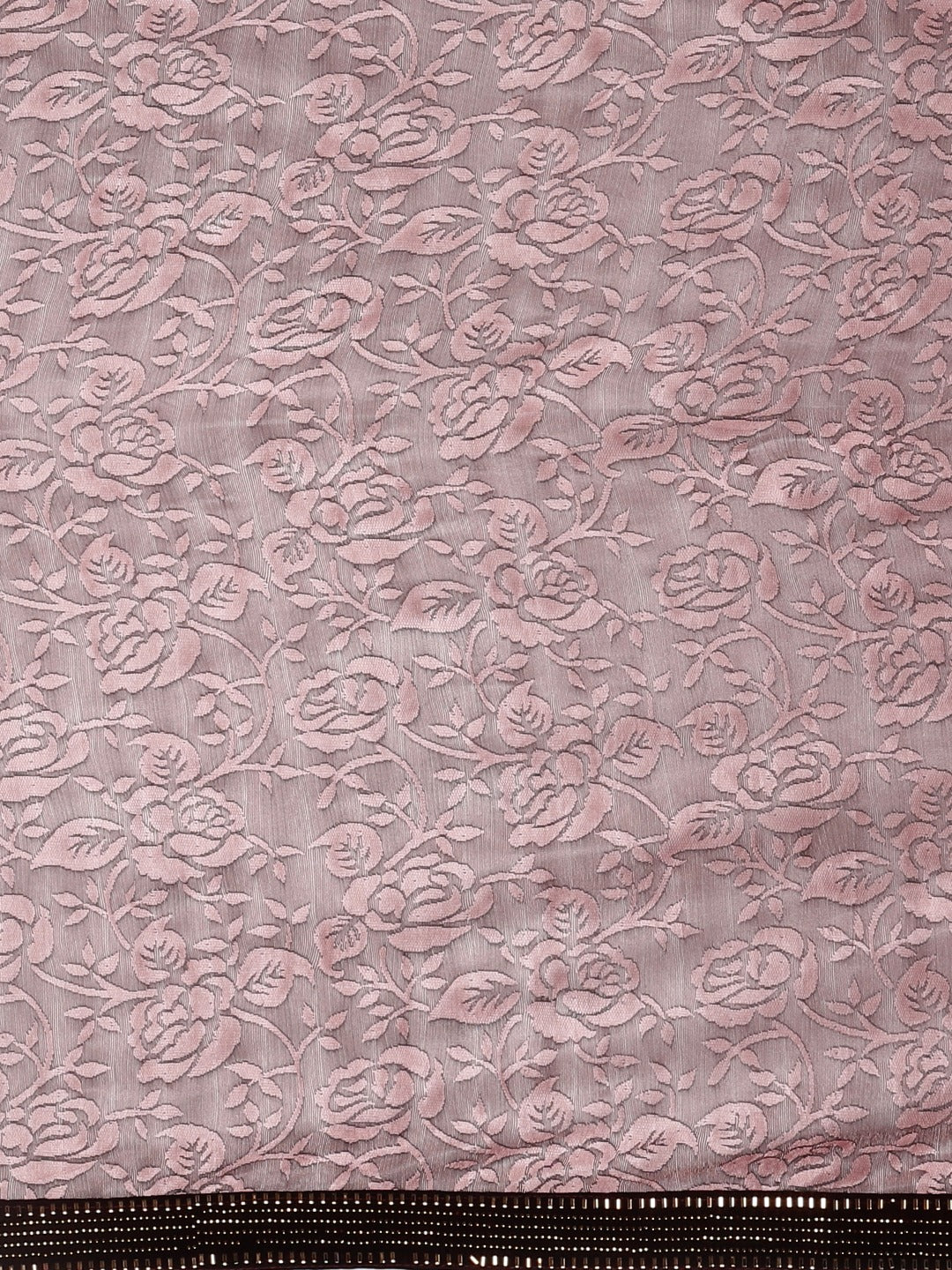 Neerus Peach Textured Saree With Blouse - Image 3