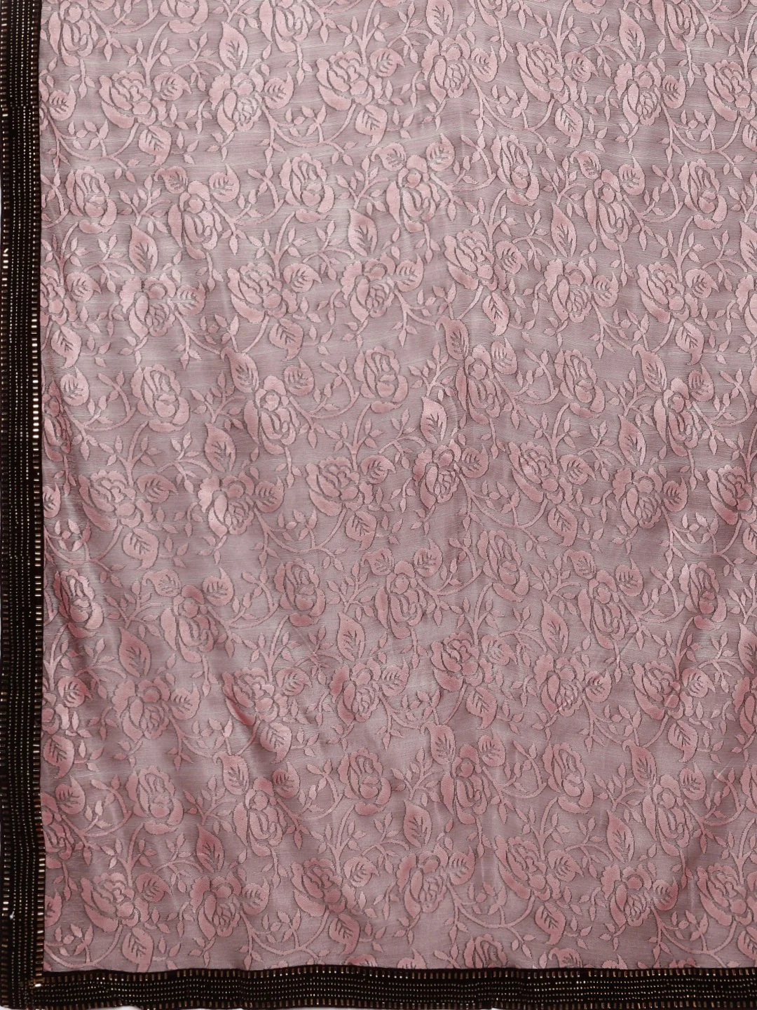 Neerus Peach Textured Saree With Blouse - Image 4