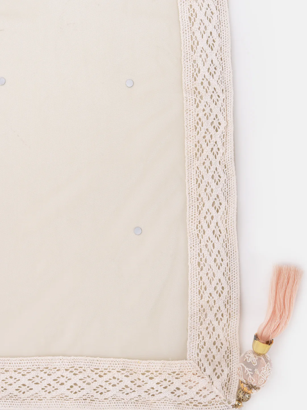 Neerus Peach & White Embroidered Kurta With Sharara & Dupatta - Image 5
