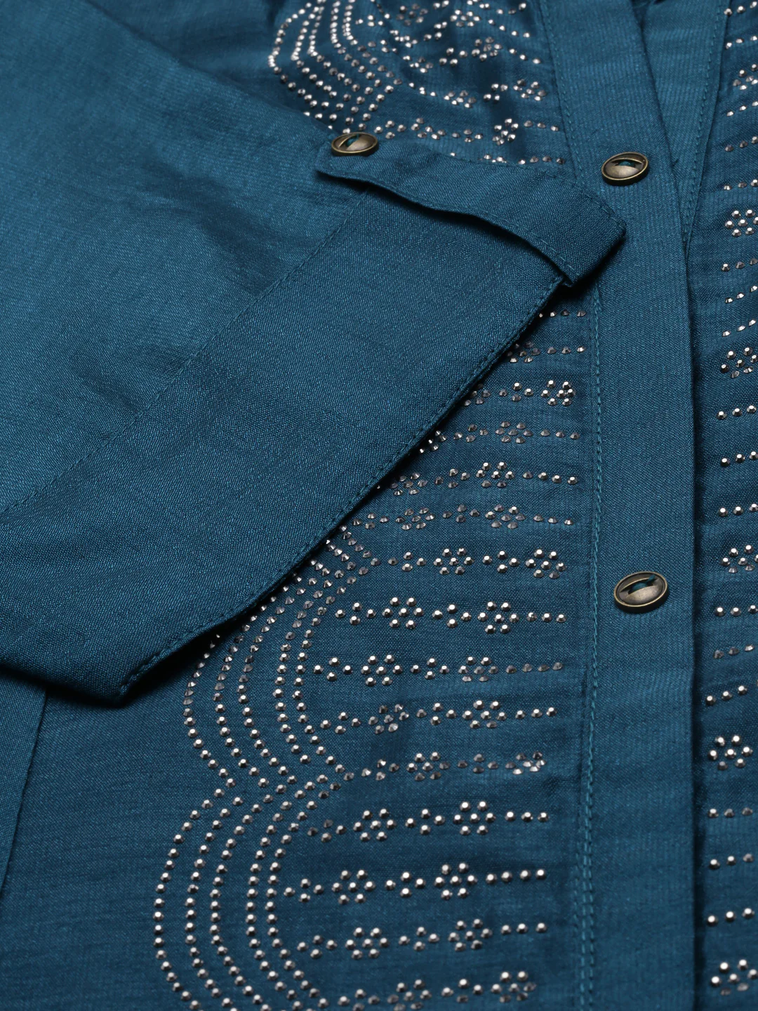 Neerus Peacock Anarkali Straight Crepe Kurta - Image 5