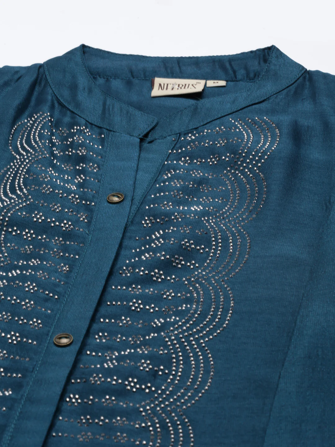 Neerus Peacock Anarkali Straight Crepe Kurta - Image 6