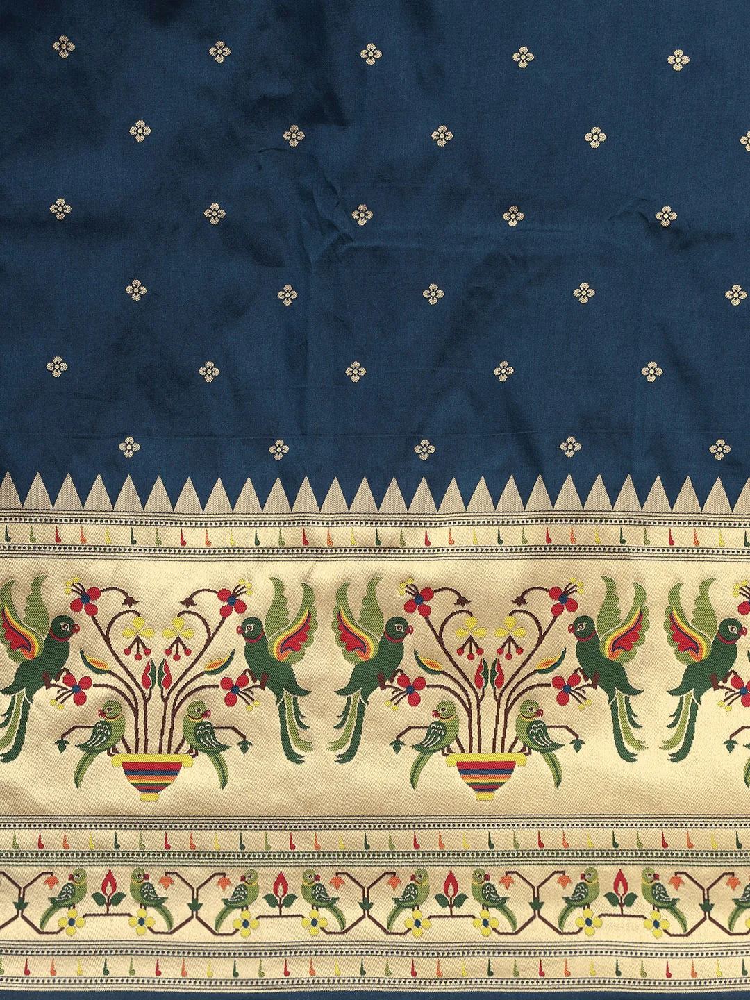 Neerus Peacock Color Banaras Fabric Saree - Image 3