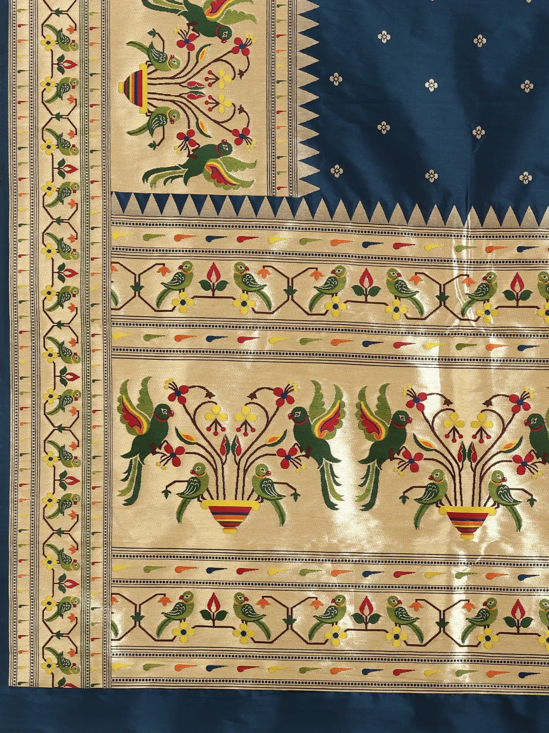 Neerus Peacock Color Banaras Fabric Saree - Image 4