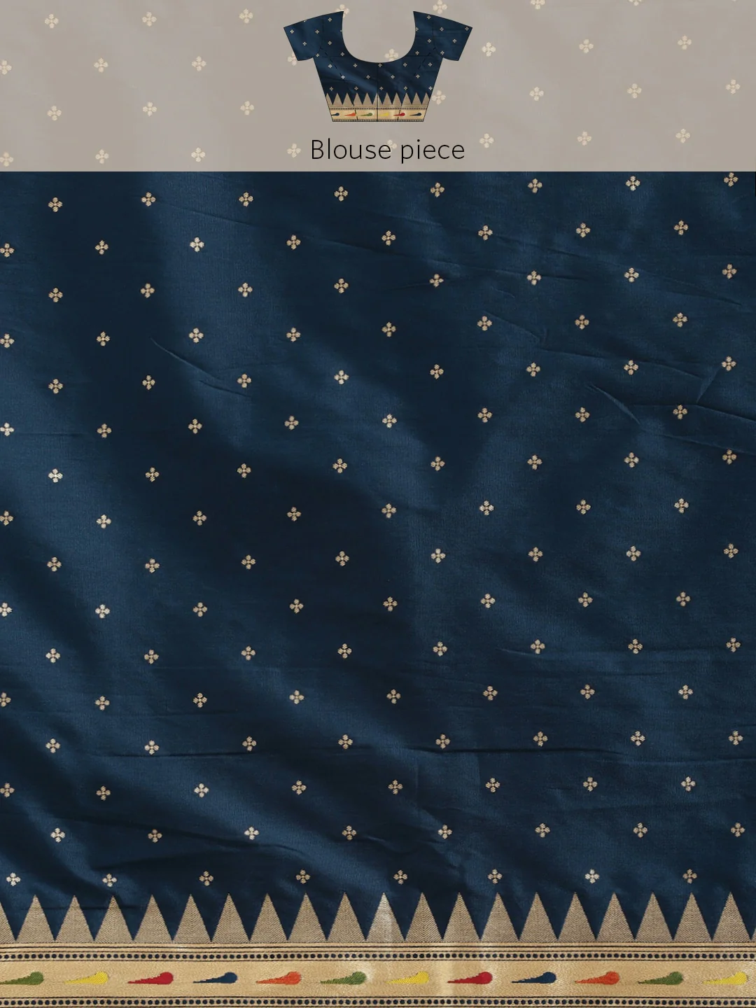 Neerus Peacock Color Banaras Fabric Saree - Image 6